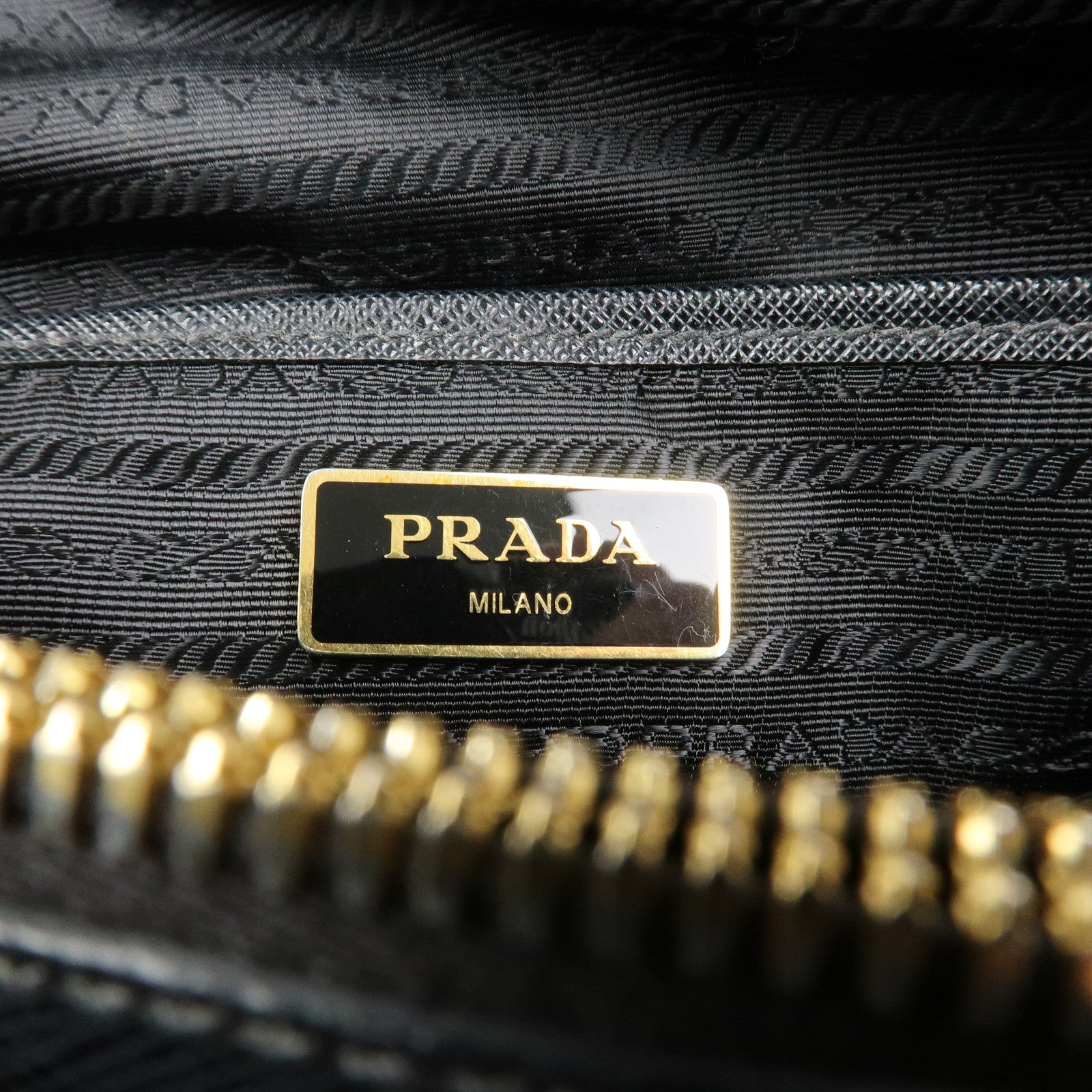 PRADA Logo Nylon Leather 2Way Hand Bag Shoulder Bag Black 1BA173