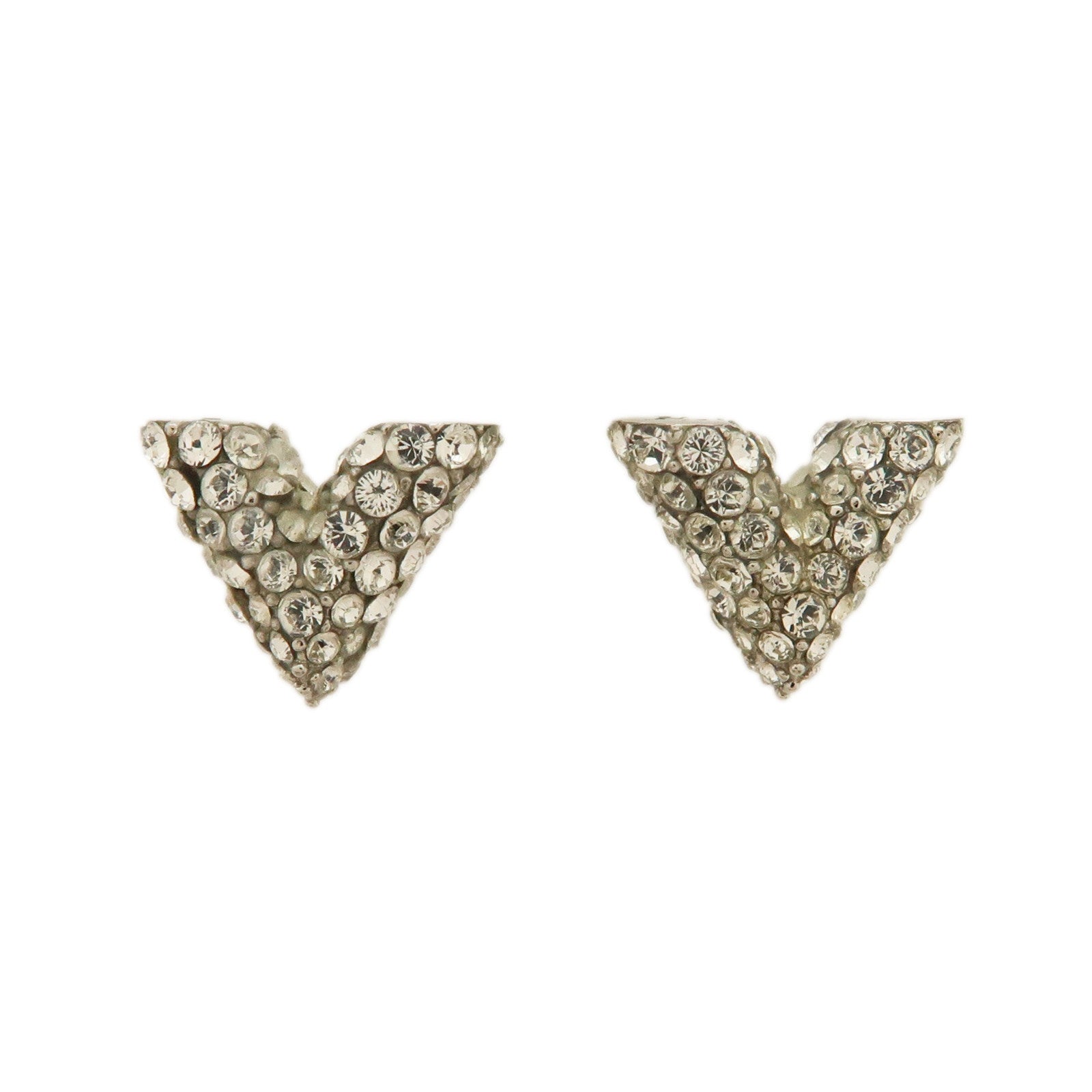 Louis Vuitton Essential V Strass Metal Earrings Silver M67316