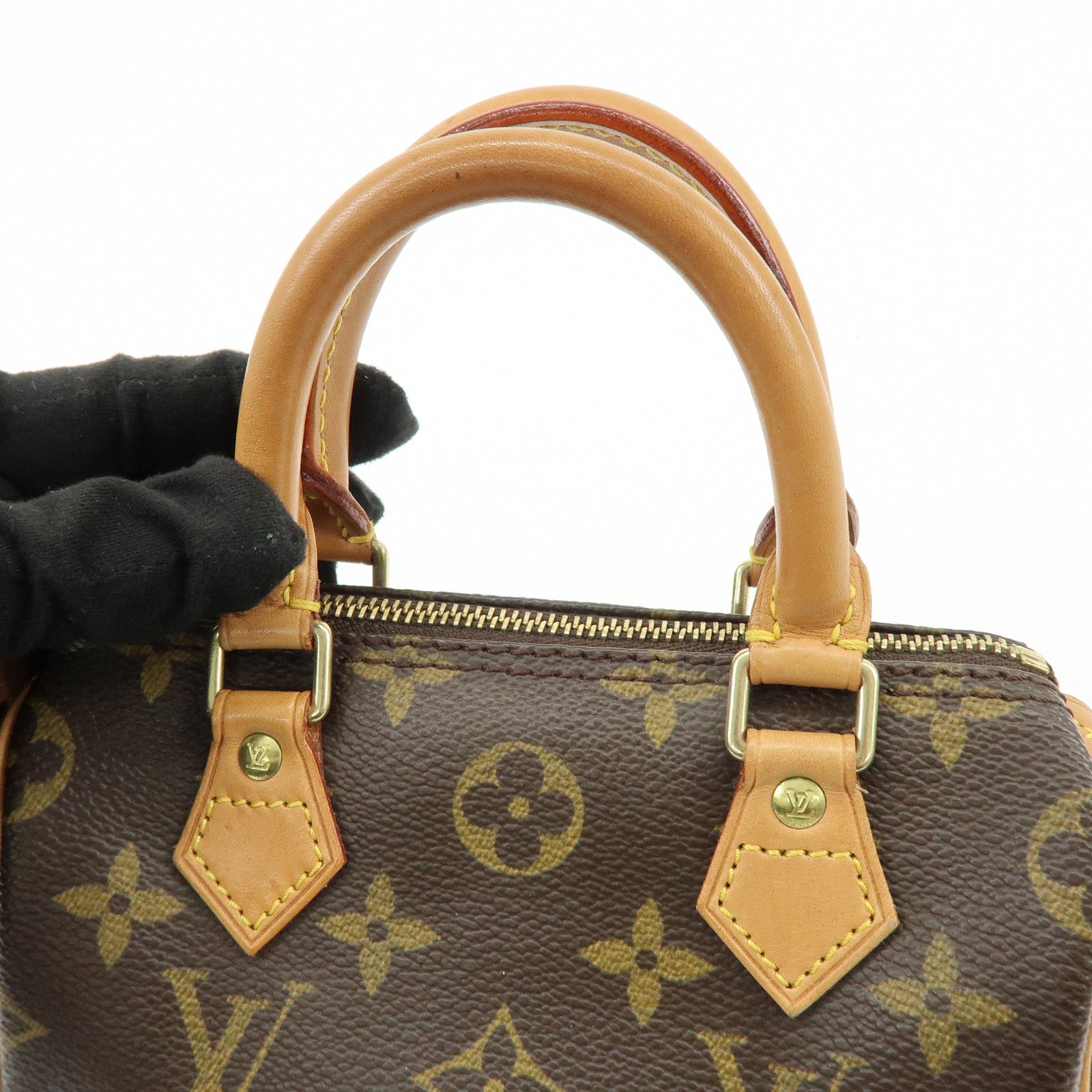 Louis Vuitton Monogram Mini Speedy Hand Bag & Strap Brown M41534