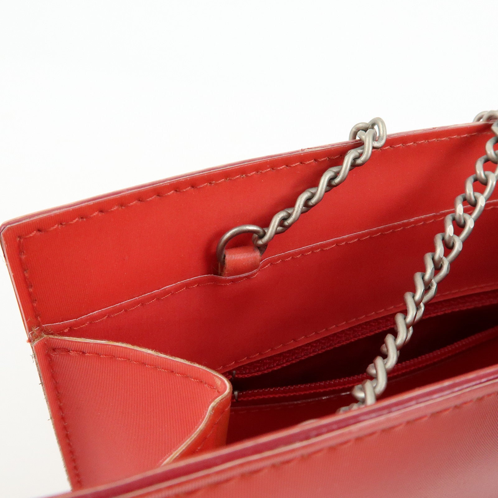 CHANEL COCO Mark PVC Hologram Chain Shoulder Bag Red