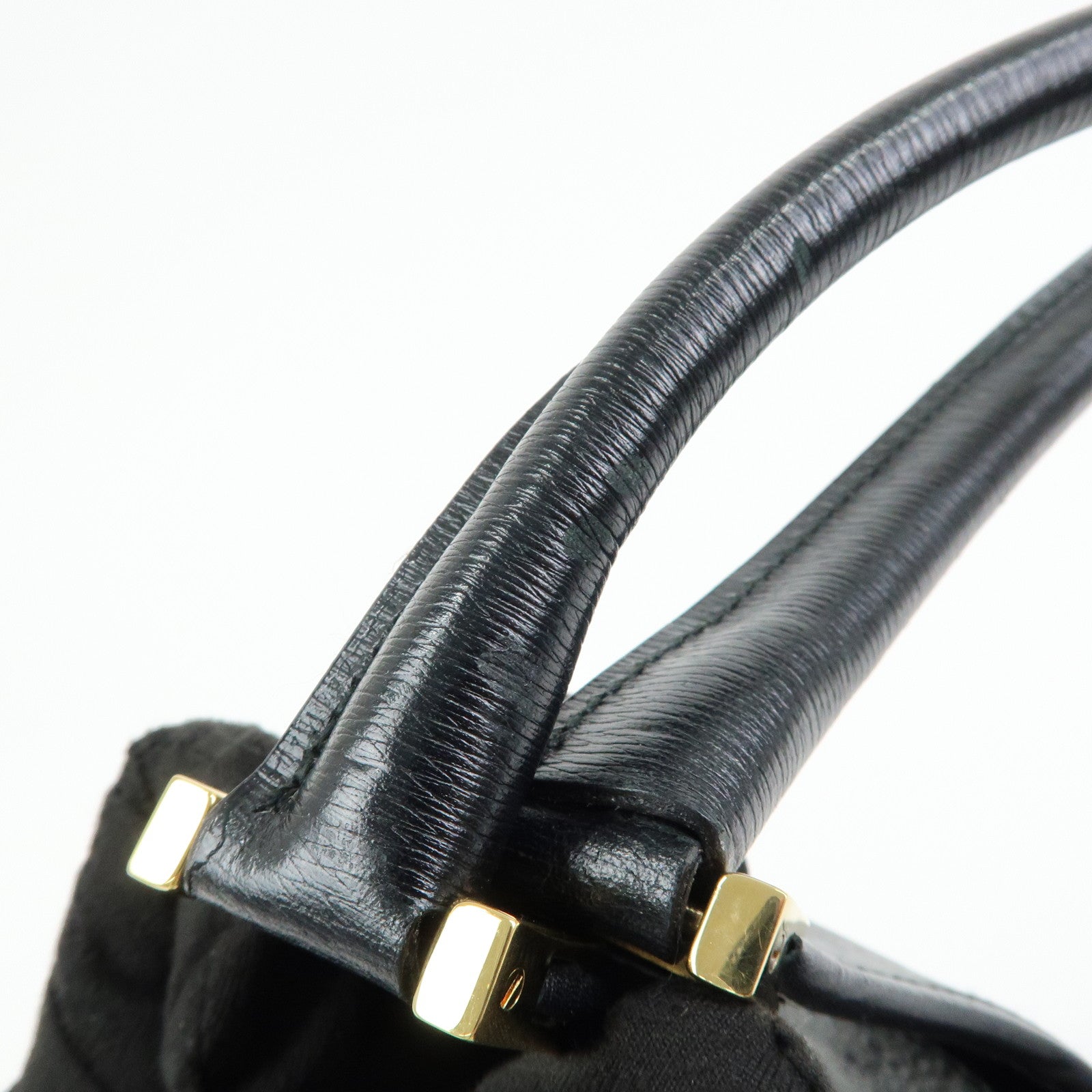 GUCCI Jackie Leather Shoulder Bag Hand Bag Black 002.1067