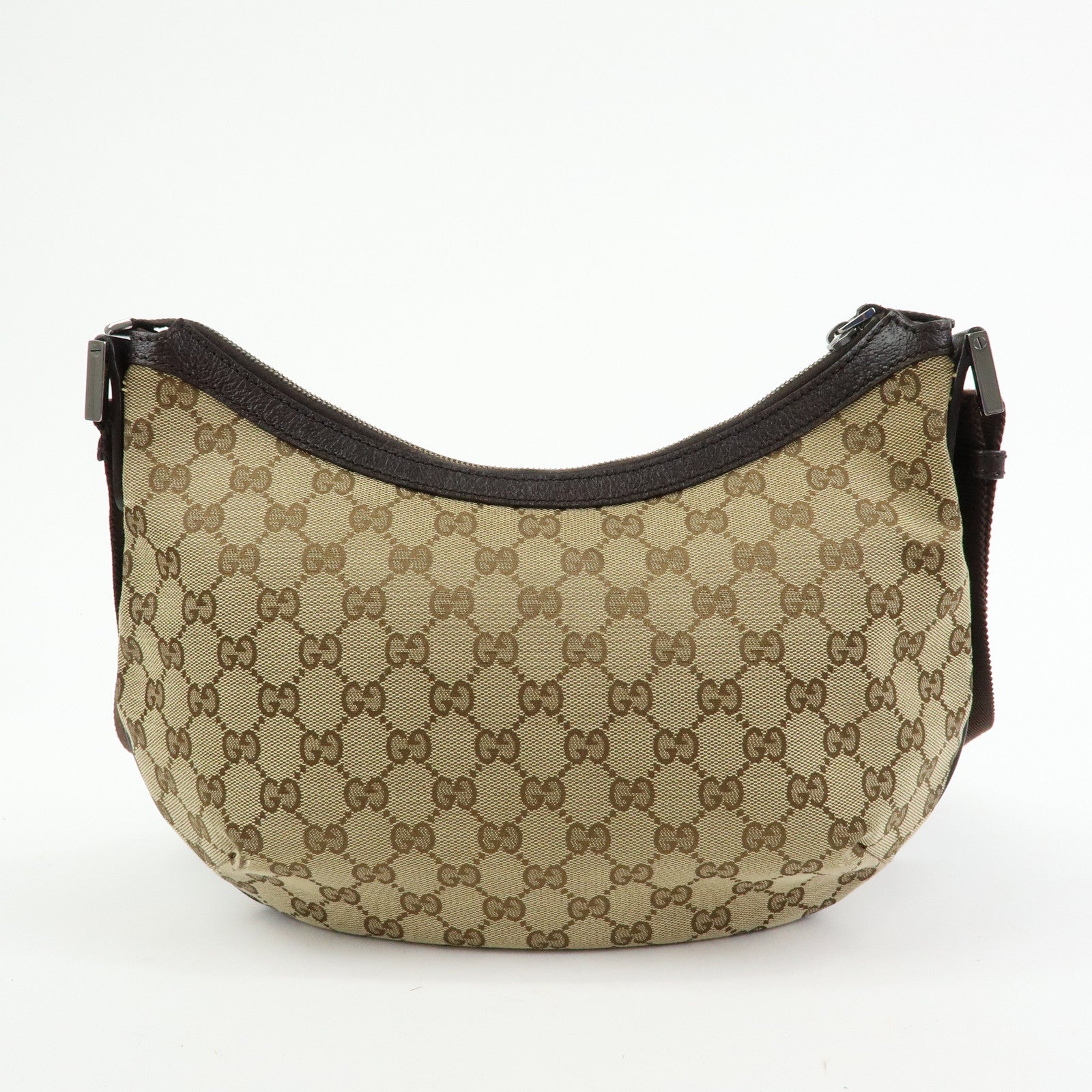 GUCCI GG Canvas Leather Shoulder Bag Crossbody Bag Beige 181092
