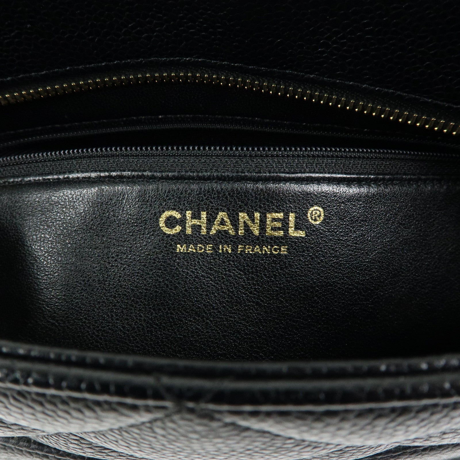 CHANEL Matelasse COCO Mark Medallion Caviarskin Tote Bag A01804