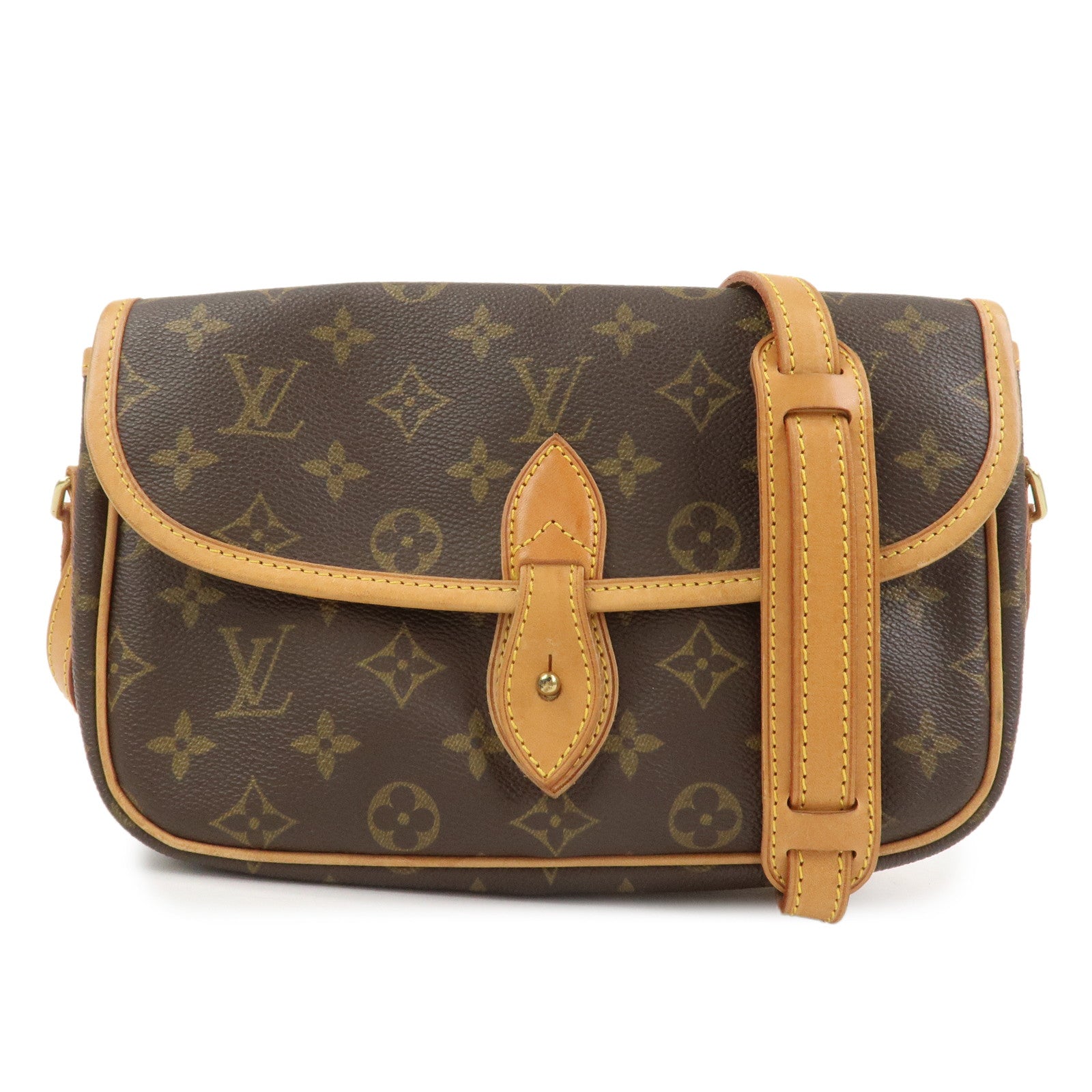 Louis Vuitton Monogram Gibeciere PM Shoulder Bag Brown M42248