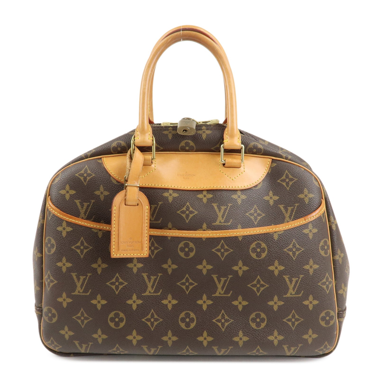 Louis Vuitton Monogram Deauville Hand Bag Brown M47270 Used