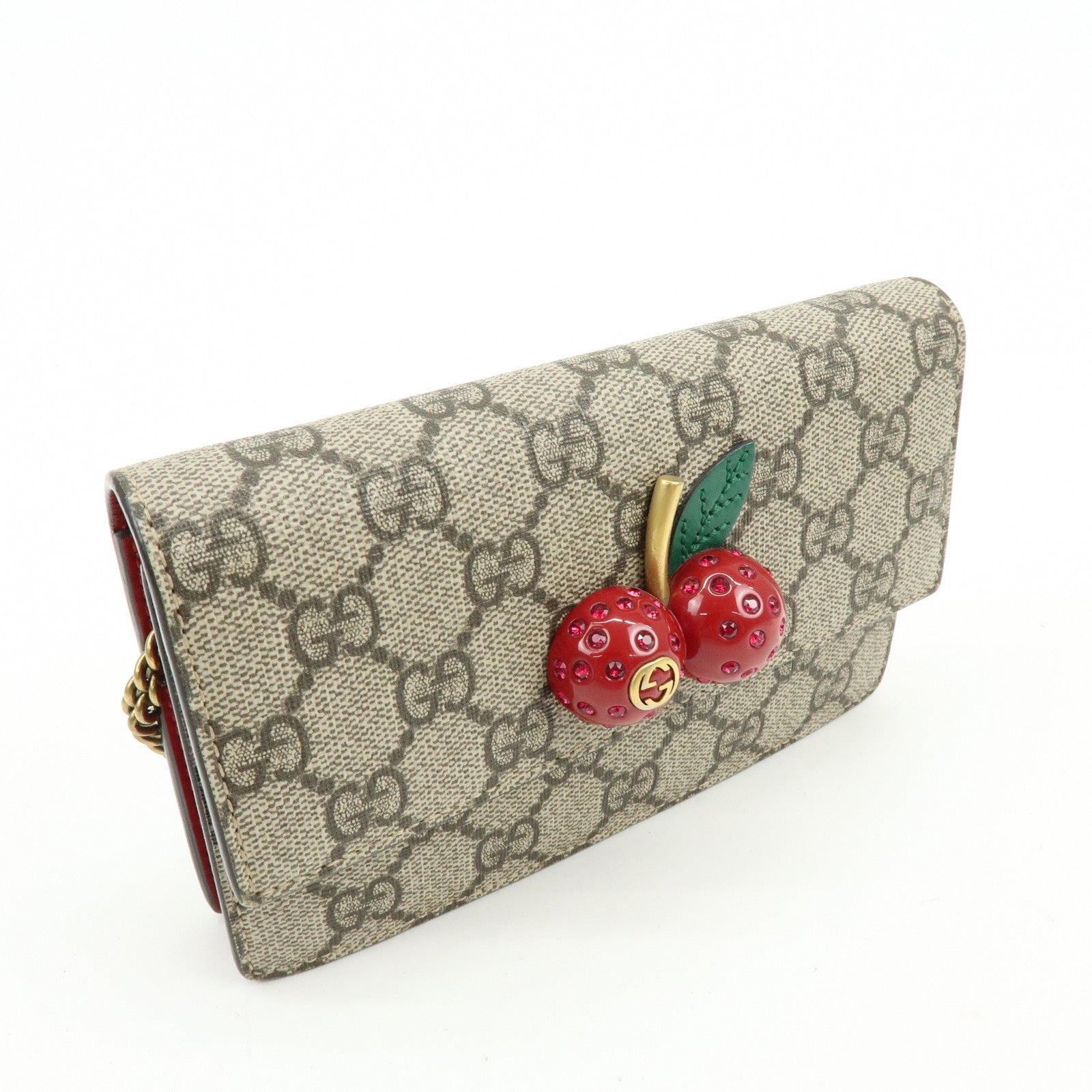 GUCCI GG Supreme Interlocking G Cherry Chain Shoulder Bag 481291