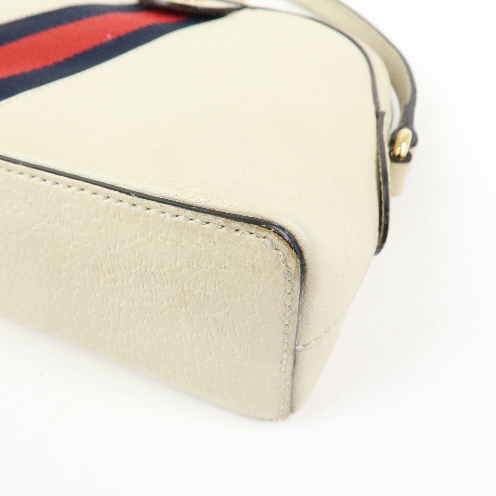 GUCCI Sherry Leather Shoulder Bag Crossbody Bag White 499621