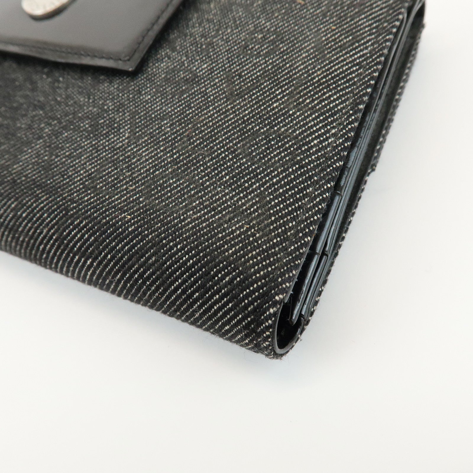 BVLGARI Logo Mania Canvas Leather Bi-fold Long Wallet Black