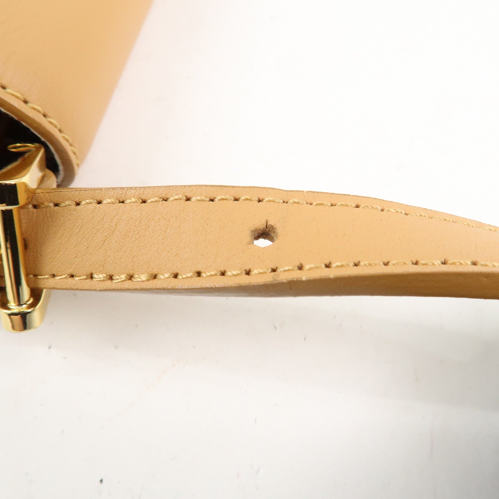 BURBERRY Leather Shoulder Bag Hand Bag Beige Gold HDW
