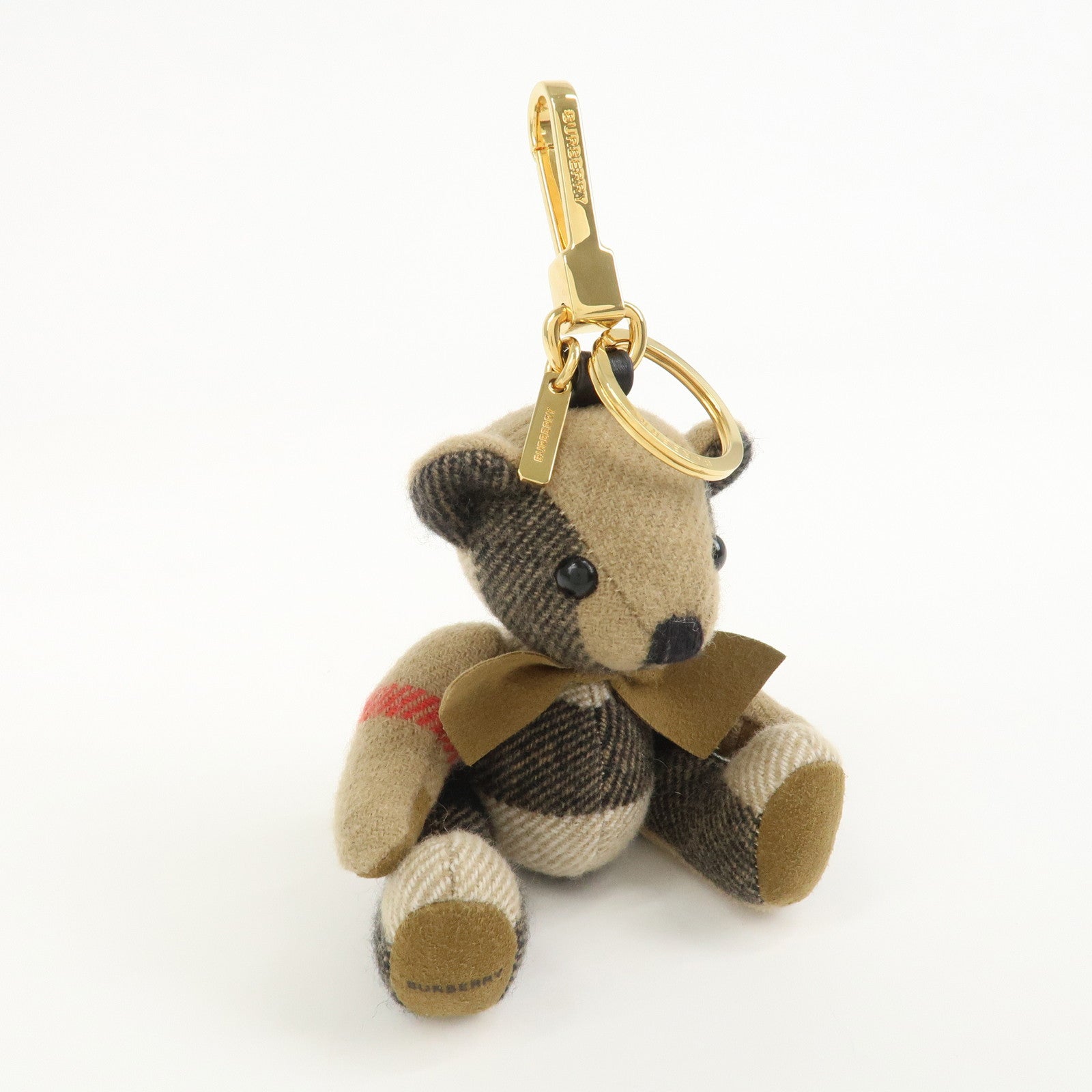 BURBERRY Nova Plaid Thomas Teddy Bear Cashmere Bag Charm Key Holder