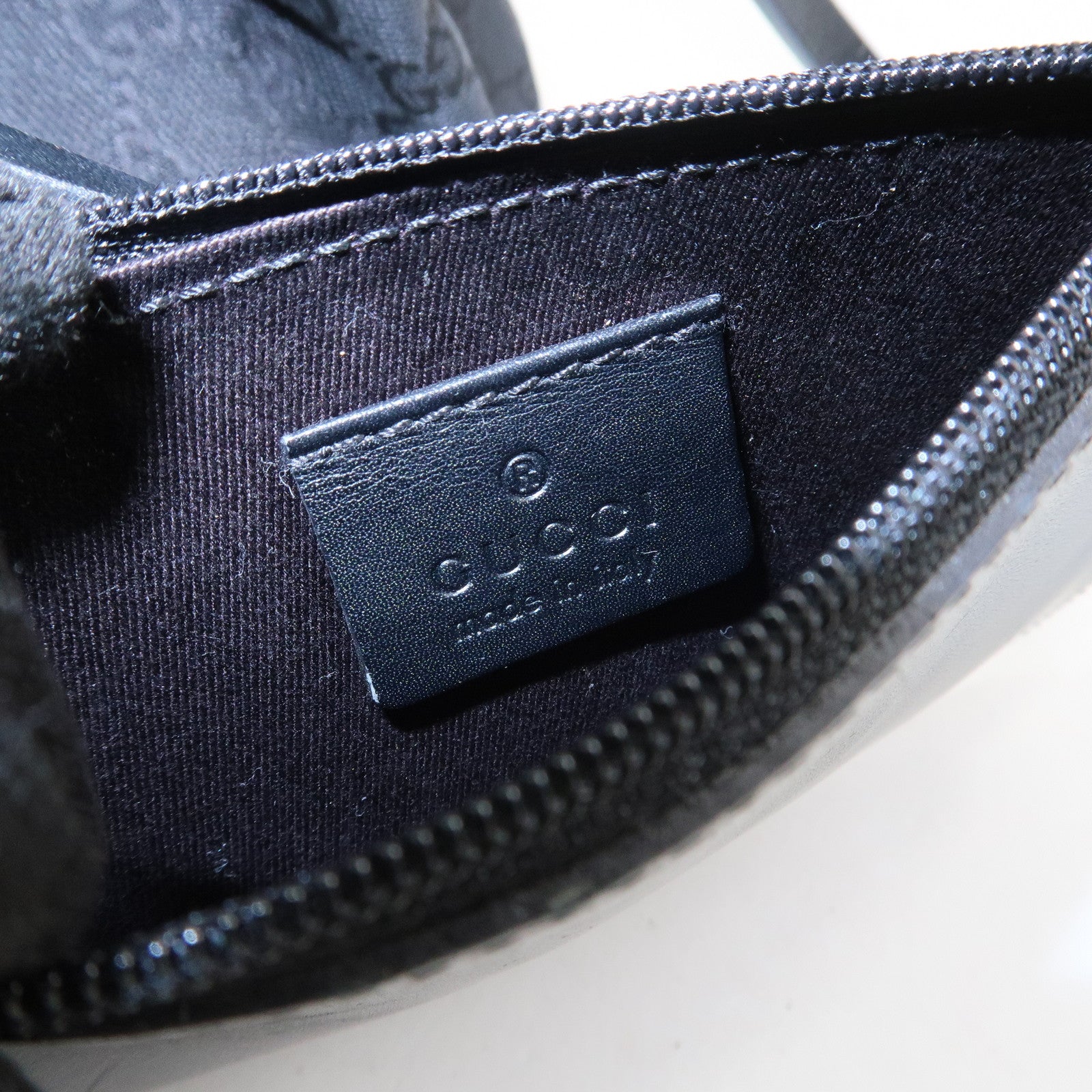 GUCCI GG Monogram Canvas Leather Tote Shoulder Bag Black 94898
