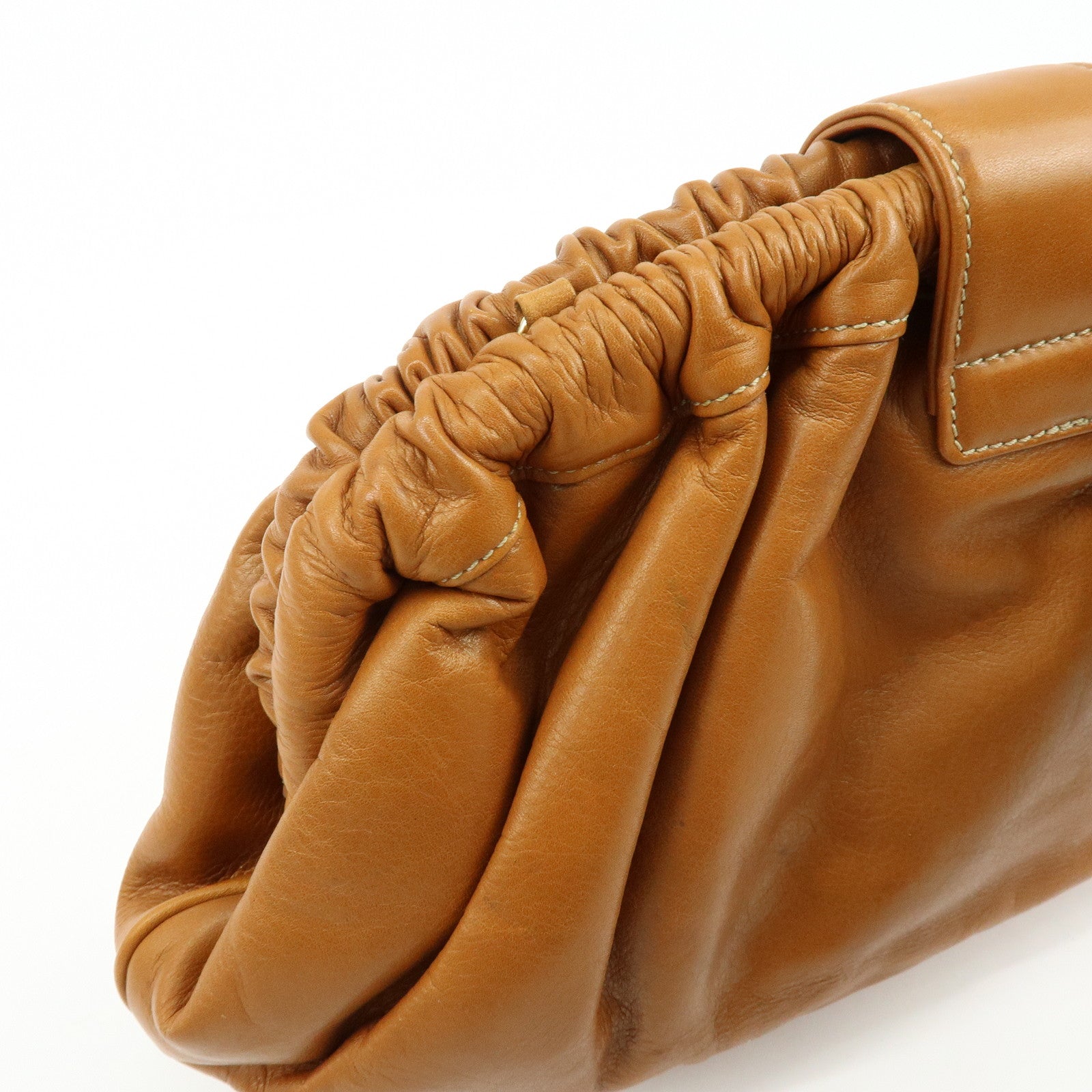 CELINE Leather 2Way Shoulder Bag Clutch Bag Brown