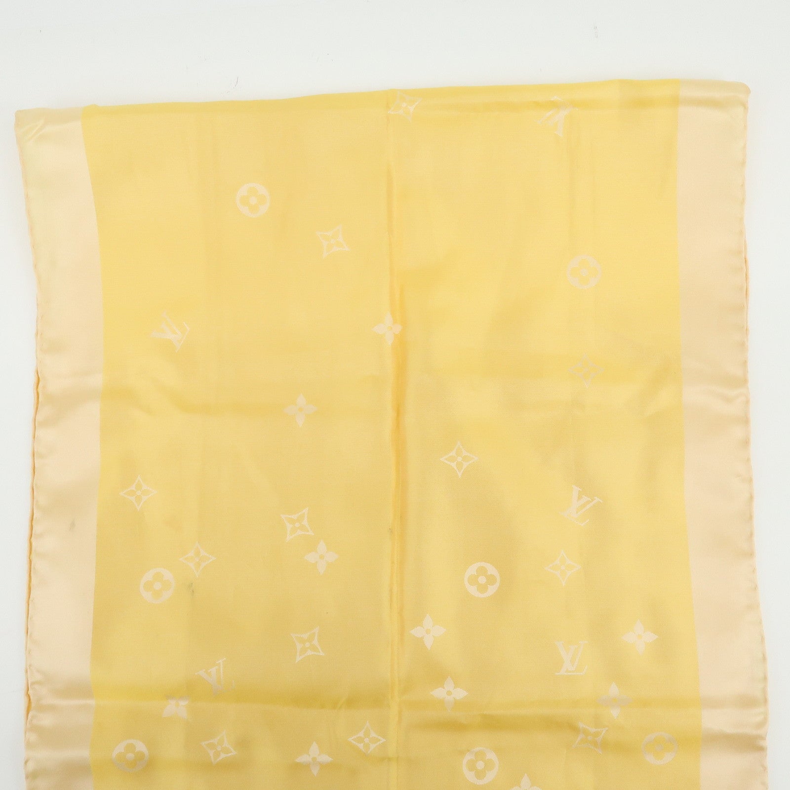 Louis Vuitton Monogram Echarpe Capri Silk 100% Scarf Orange