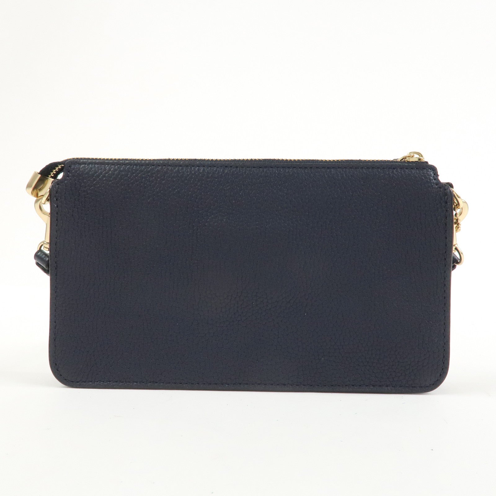 COACH Logo Leather Shoulder Bag Crossbody Bag Navy