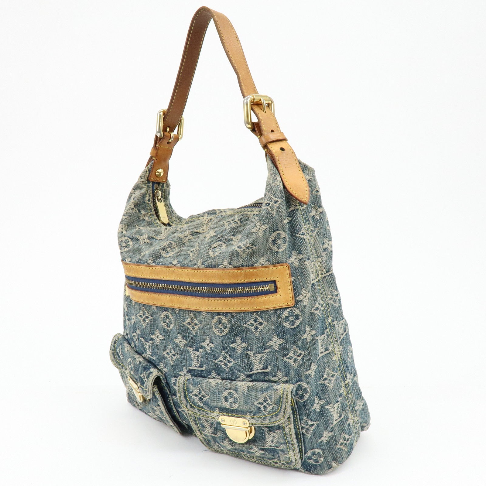 Louis Vuitton Monogram Denim Baggy GM Shoulder Bag Blue M95048