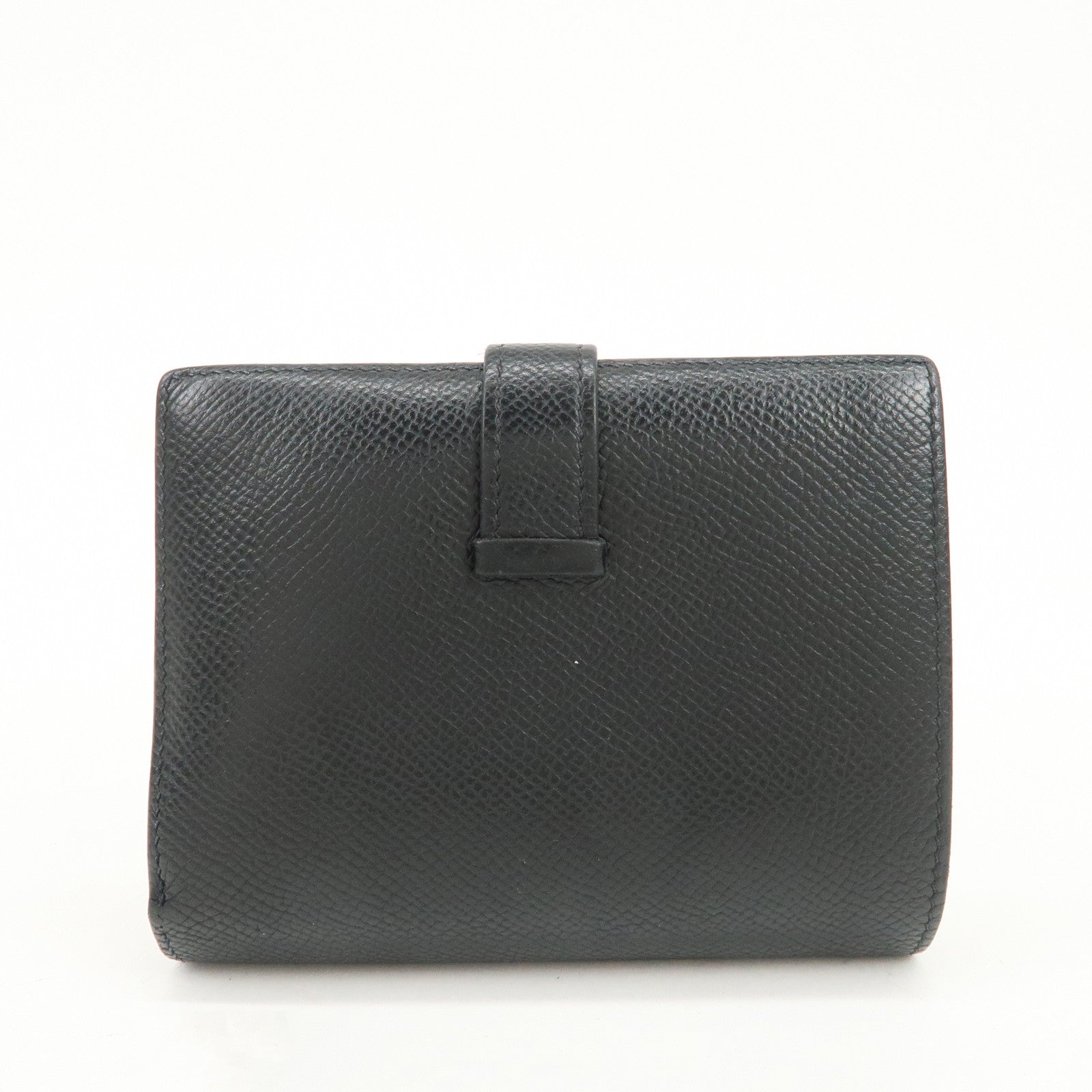 HERMES Bearn Mini Veau Epsom Bi-fold Compact Wallet Z Stamped Black