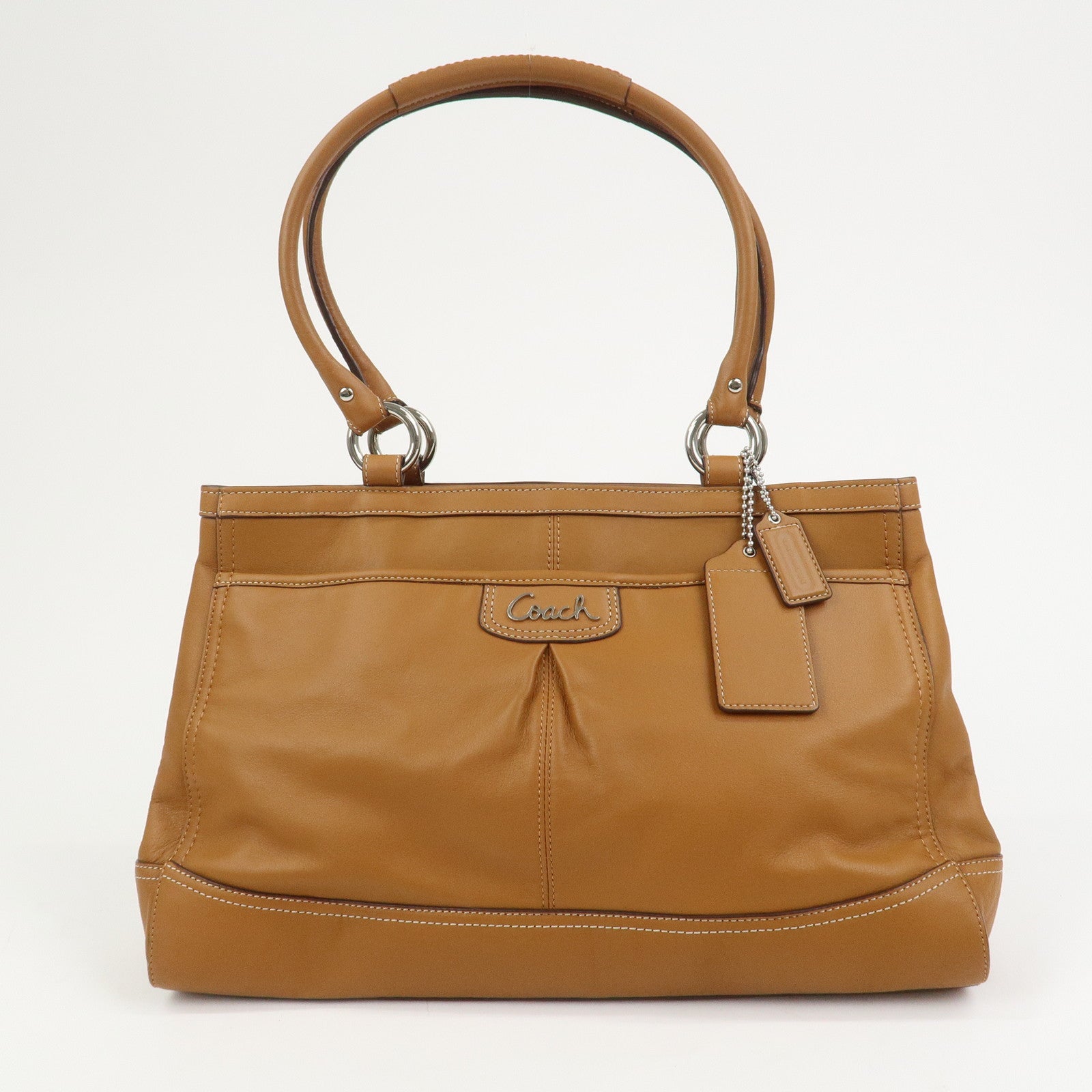 COACH Signature Canvas Leather Set of 2 Hand Bag Black Brown