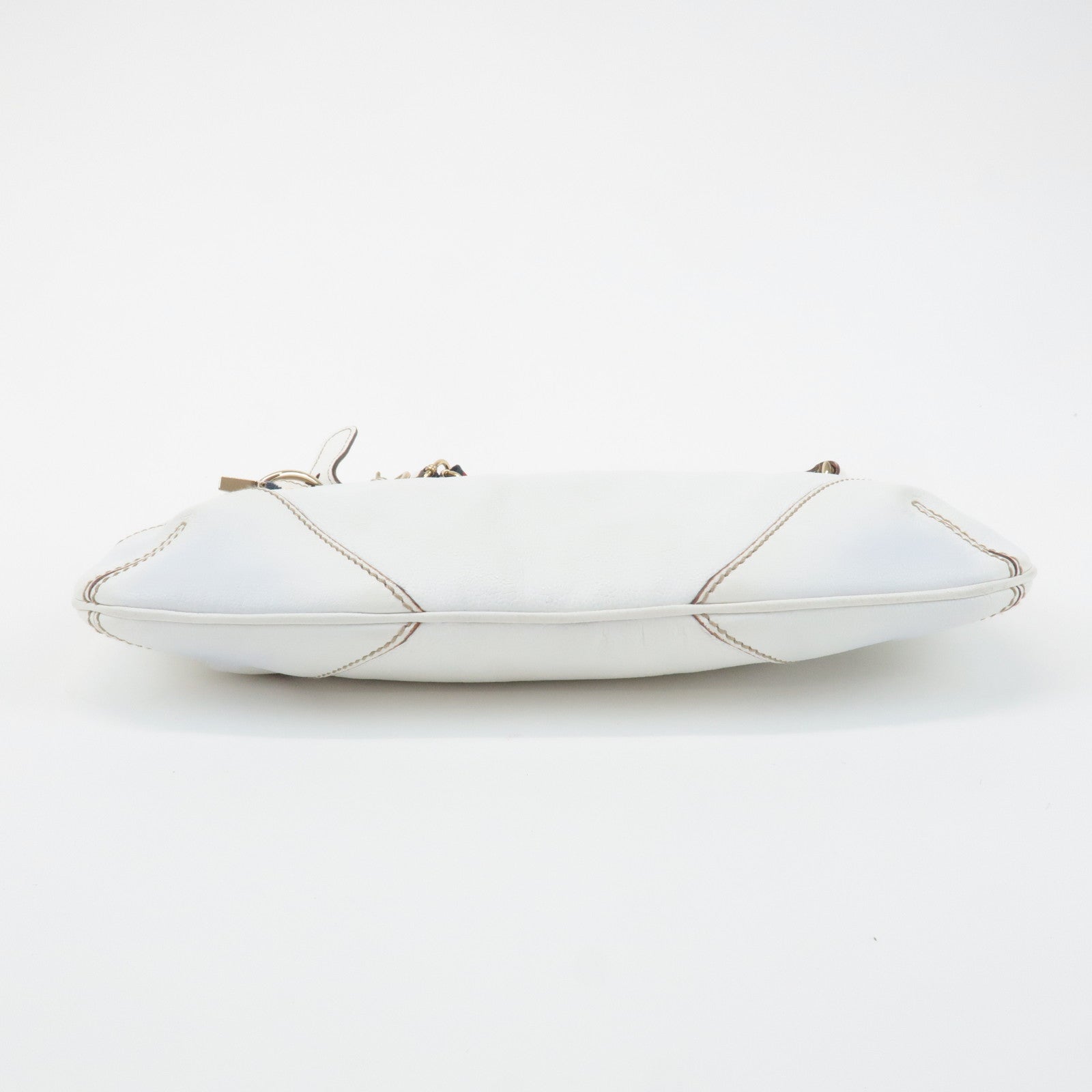 GUCCI Sherry Leather Chain Shoulder Bag Hand Bag White 153011 Used