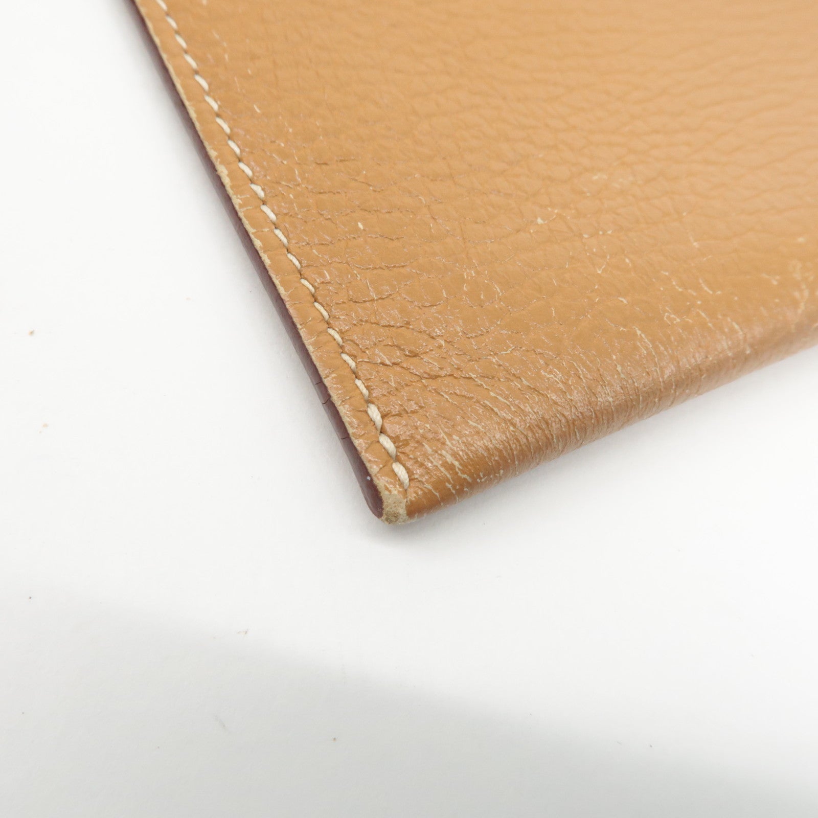 HERMES Leather Ameli H Logo Shoulder Bag Brown Silver HDW Used