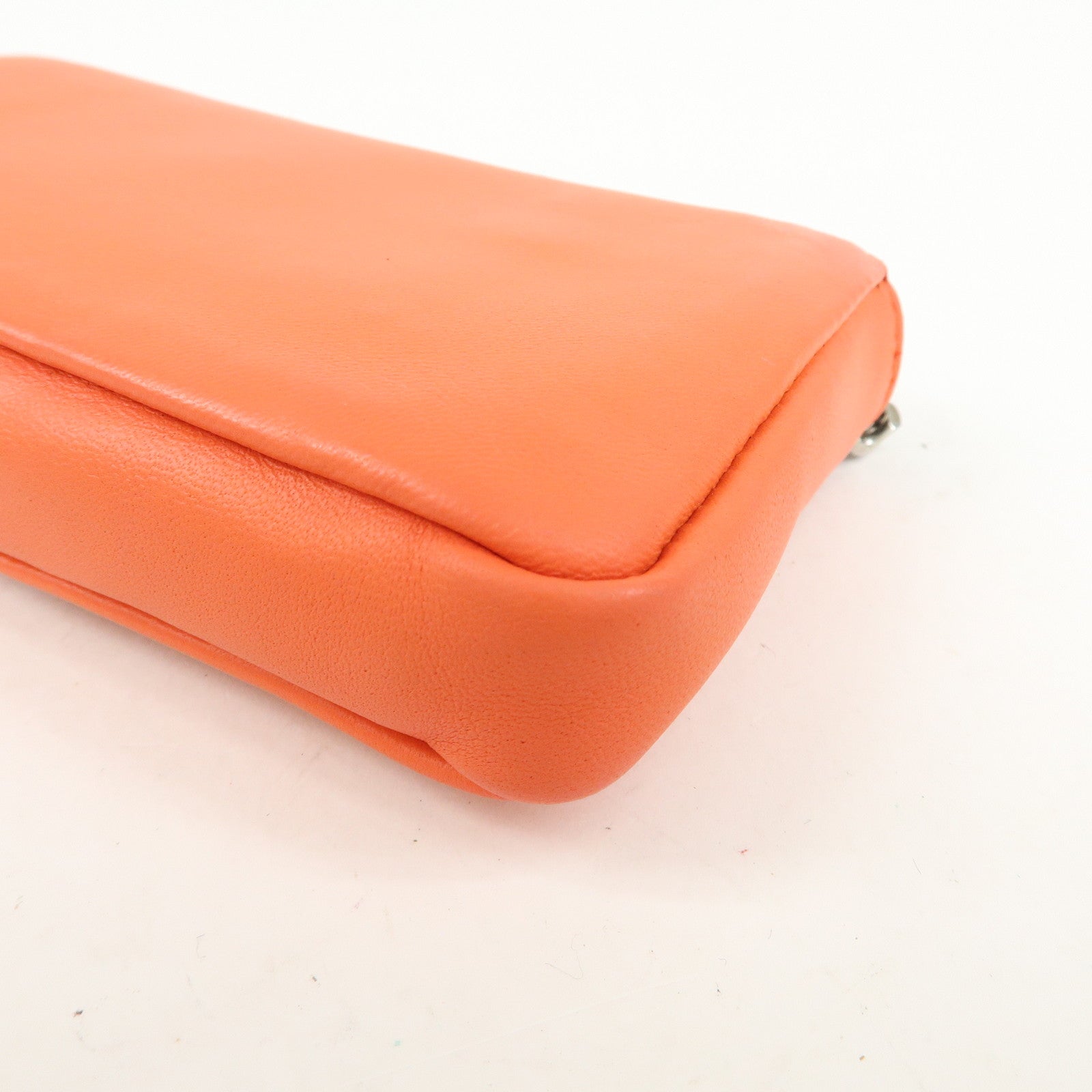 FENDI Micro Baguette 2Way Shoulder Bag Crossbody Bag Orange 8M0354