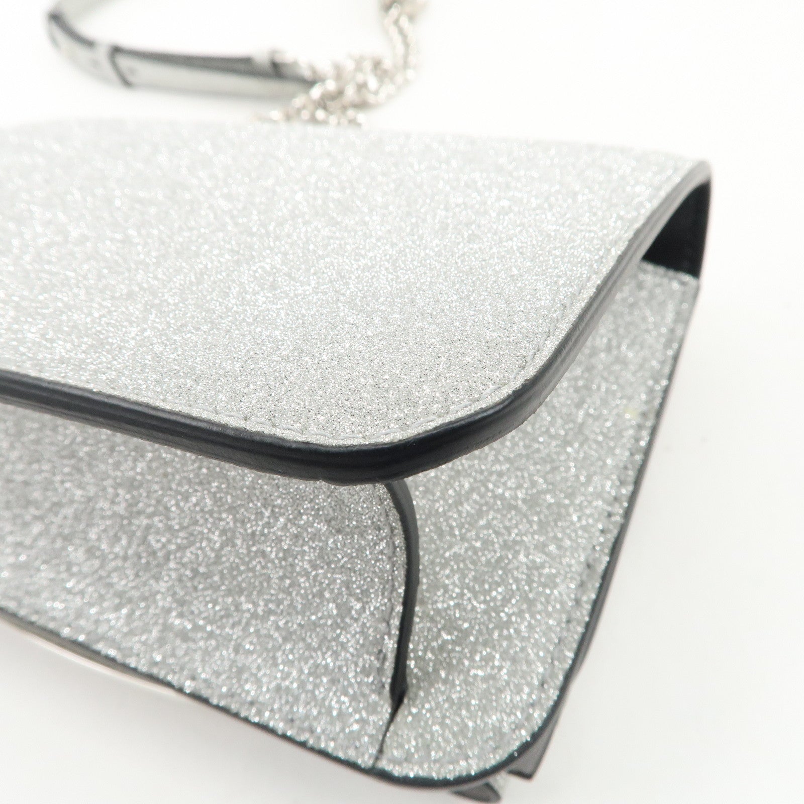 Ferragamo Vara Ribbon Leather 2WAY Bag Shoulder Bag Silver