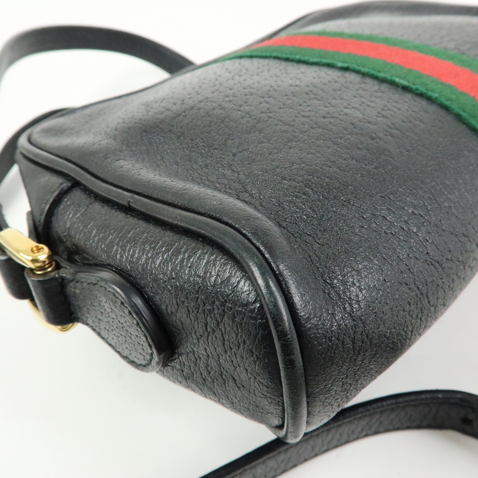GUCCI Sherry Ophidia Leather Shoulder Crossbody Bag Black 517350