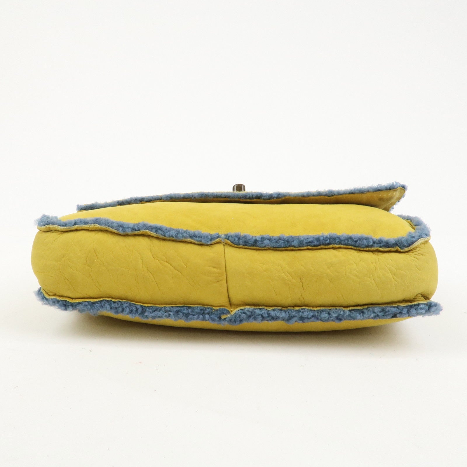 CHANEL COCO Mark Mouton Clutch Bag Yellow Blue