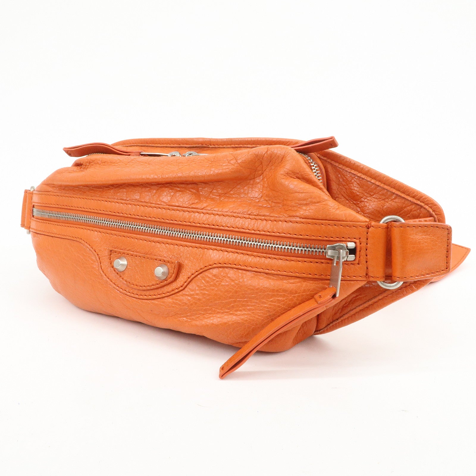 BALENCIAGA Neo Lift Leather Body Bag Crossbody Bag Orange 341628