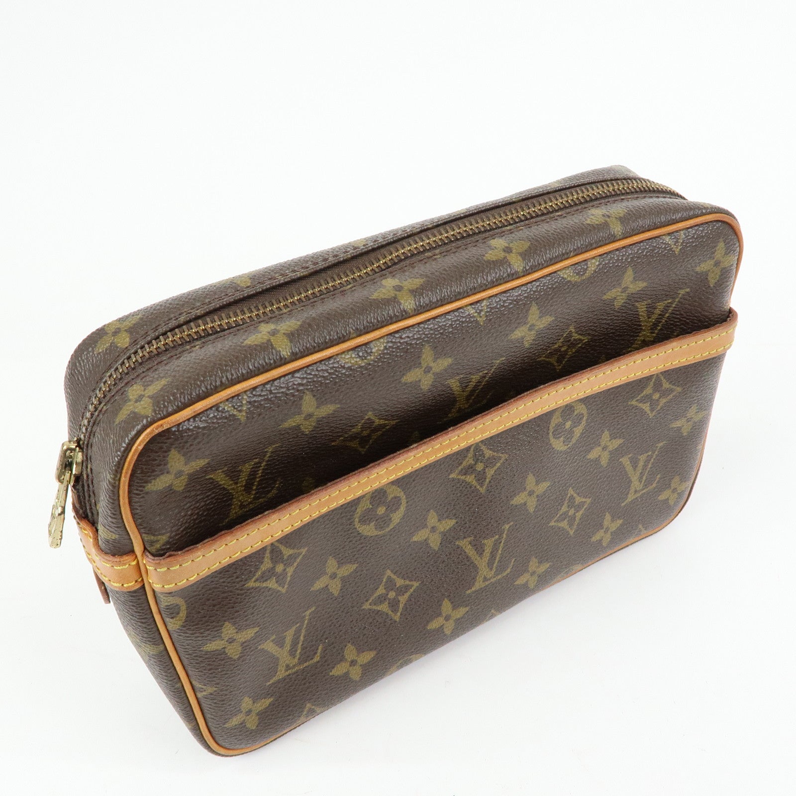 Louis Vuitton Monogram Compiegne 23 Pouch Clutch Bag Brown M51845