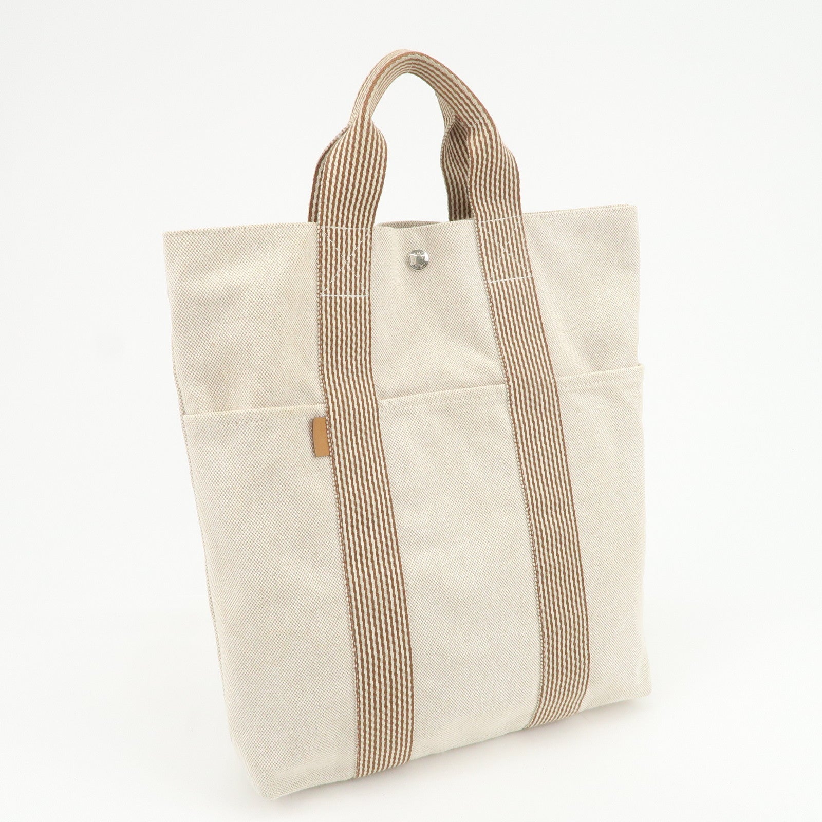 HERMES New Fourre Tout Toile Ash Tote Bag Hand Bag Beige