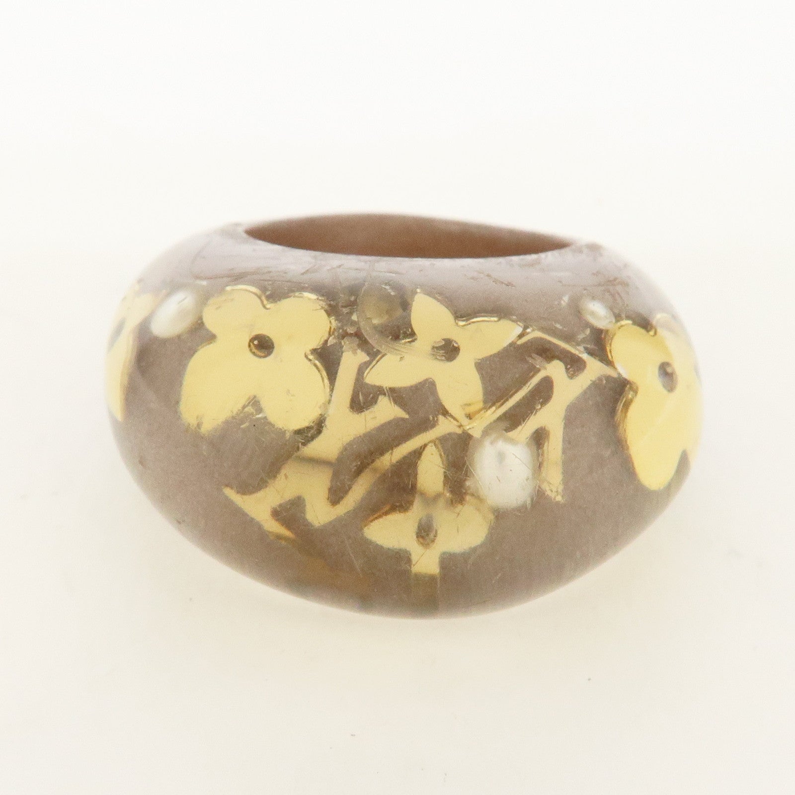 Louis Vuitton Monogram Bague Inclusion Resin Ring M #12 Brown