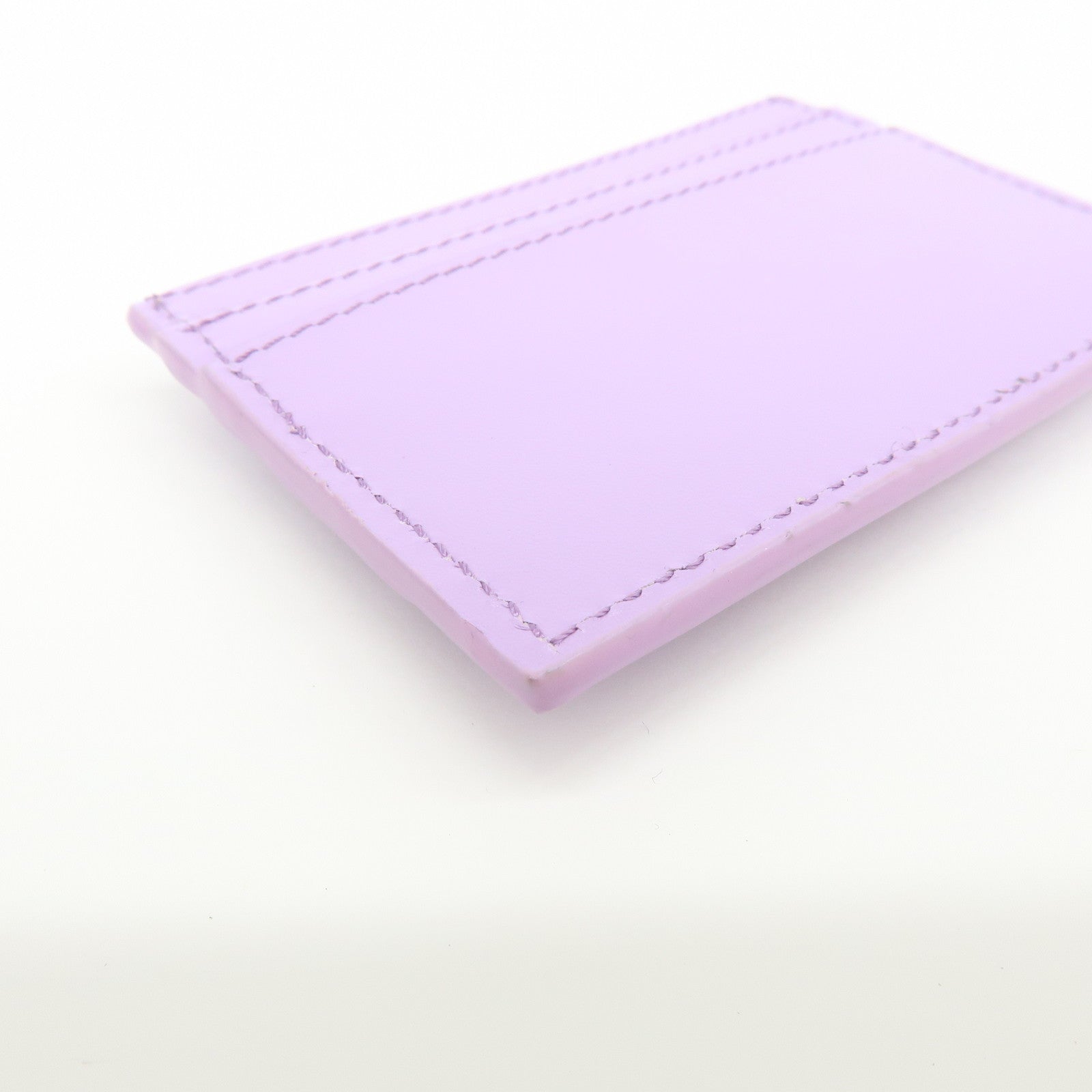 VERSACE Logo Leather Card Case Card Wallet Light Purple Gold