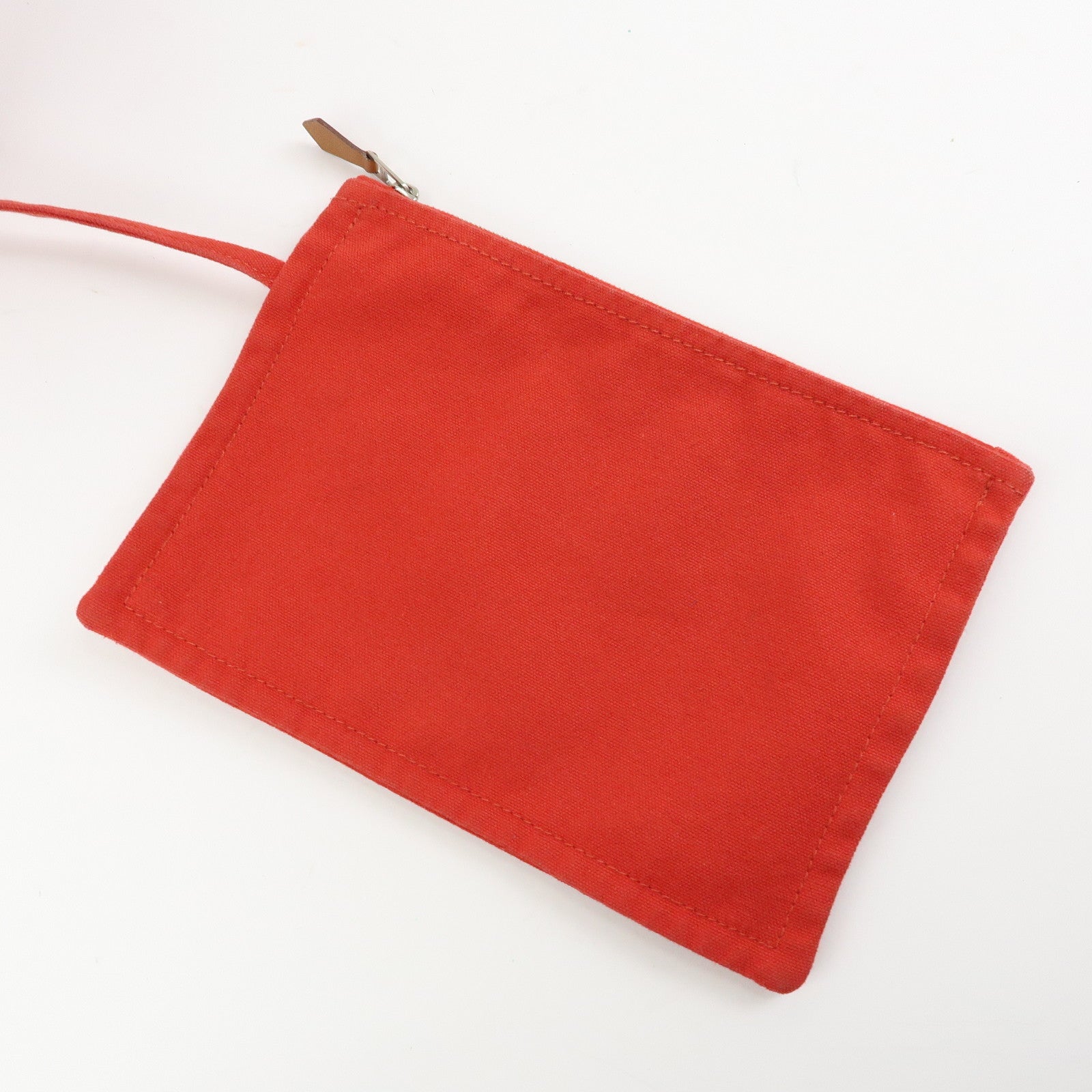 HERMES Sac Baguette GM Canvas Tote Bag Hand Bag Pink Red