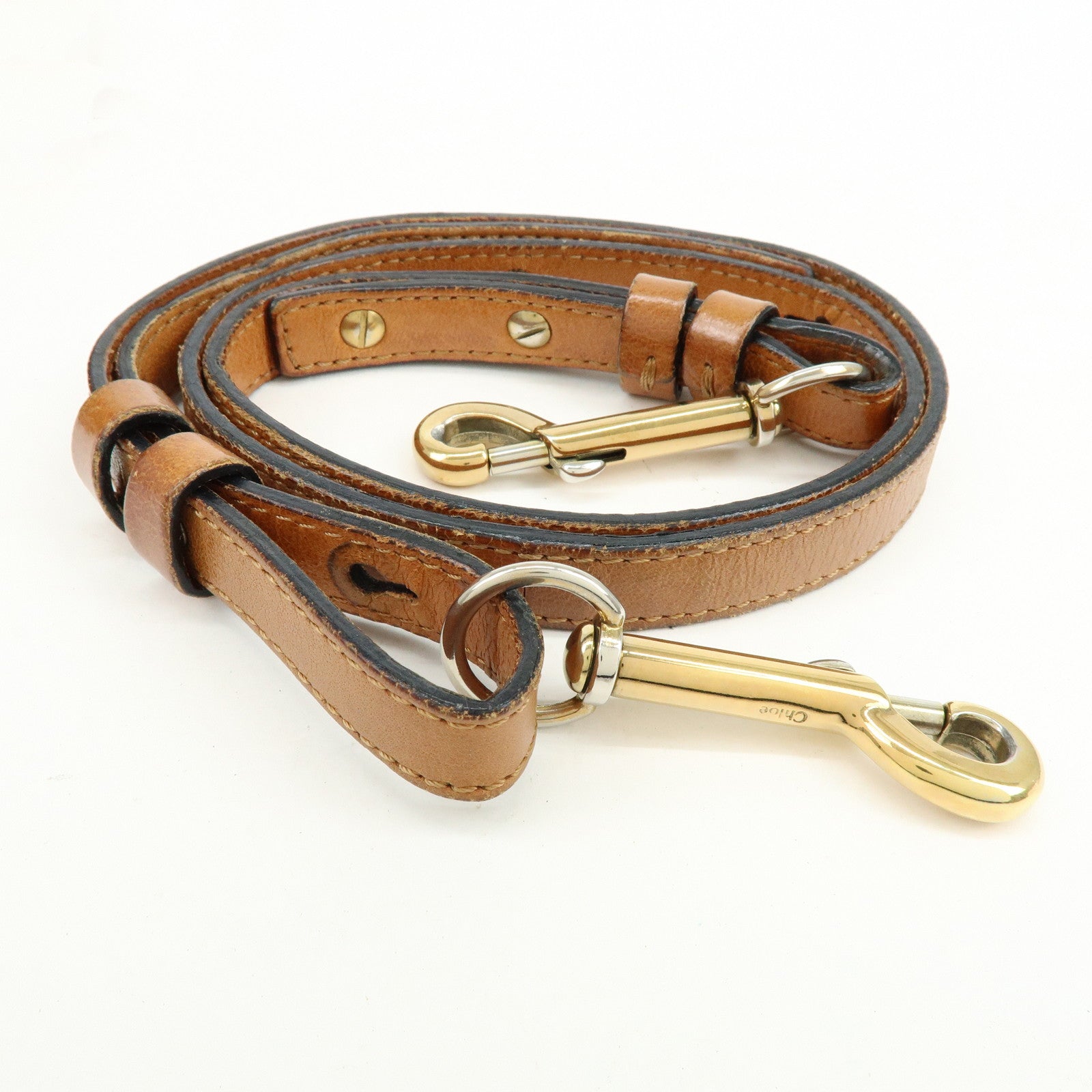 Chloe Ethel Leather 2Way Bag Shoulder Bag Hand Bag Brown