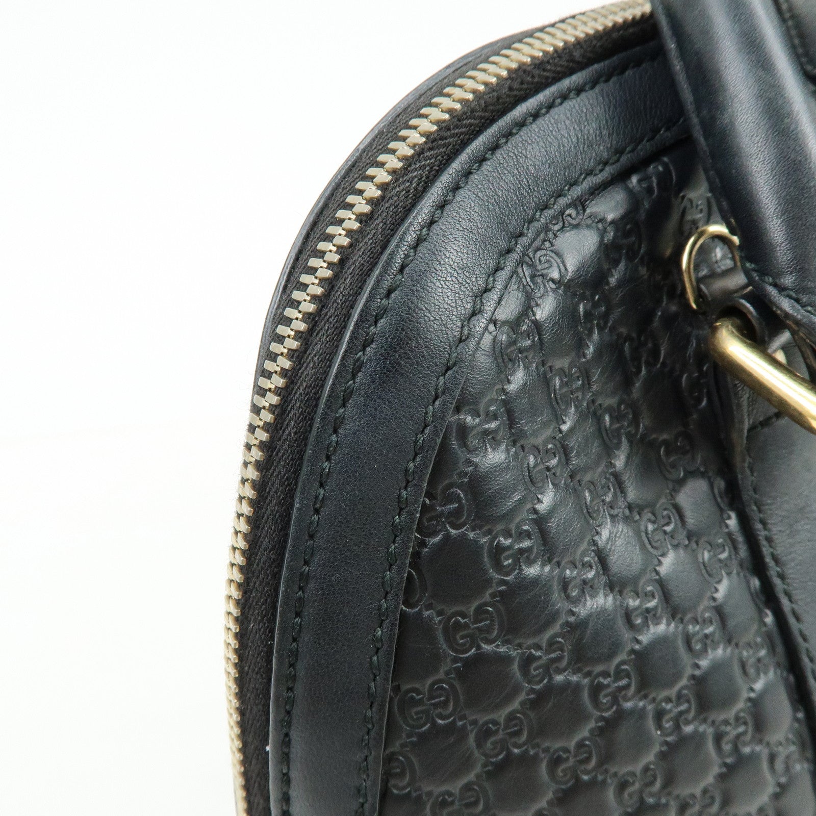 GUCCI Micro Guccissima Leather 2Way Bag Hand Bag Black 449663
