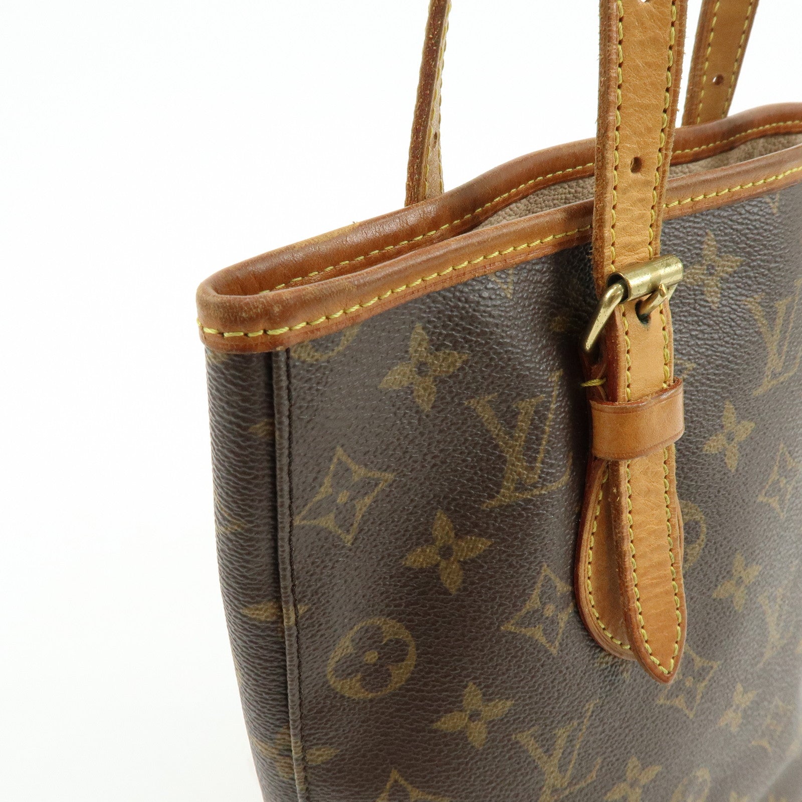 Louis Vuitton Monogram Canvas Bucket PM Hand Bag Brown M42238