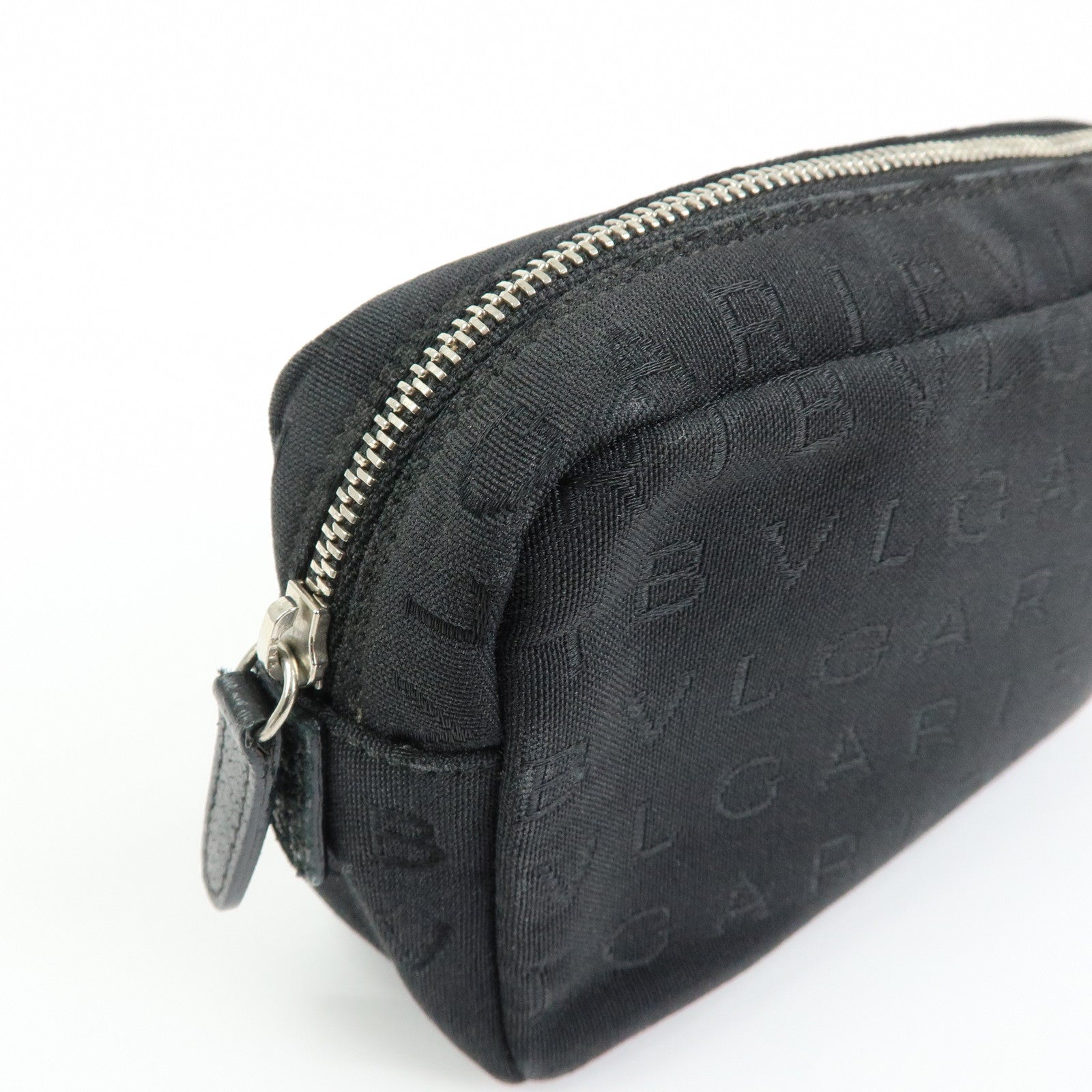 BVLGARI Logo Canvas Pouch Cosmetic Pouch Accessary Pouch Black