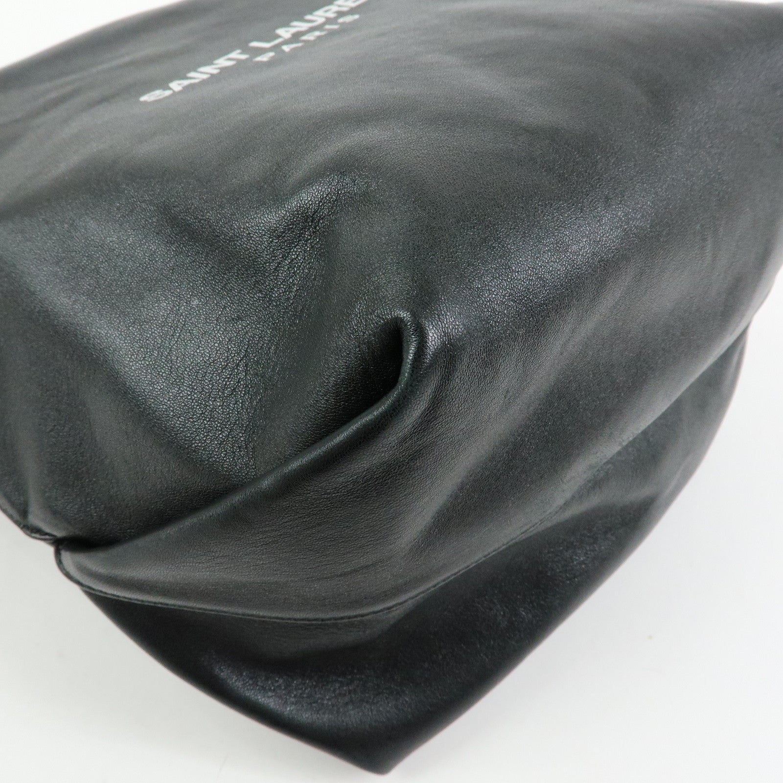 SAINT LAURENT PARIS Teddy Leather Chain Shoulder Bag Black 538447