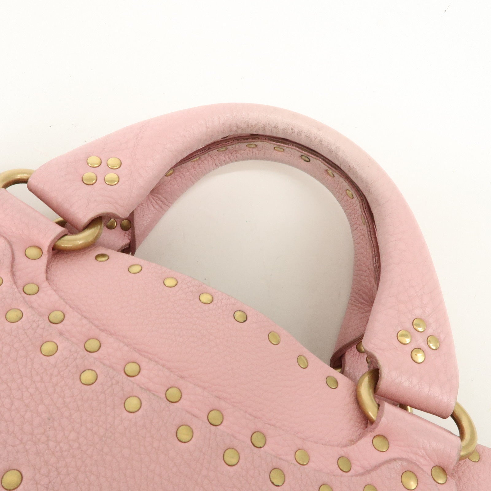 CELINE Leather Boogie Bag Hand Bag Tote Bag Pink