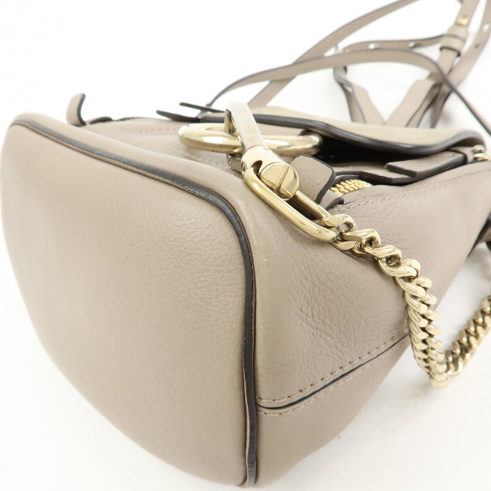 Chloe Faye Suede Leather 2Way Bag Shoulder Bag Backpack Gray