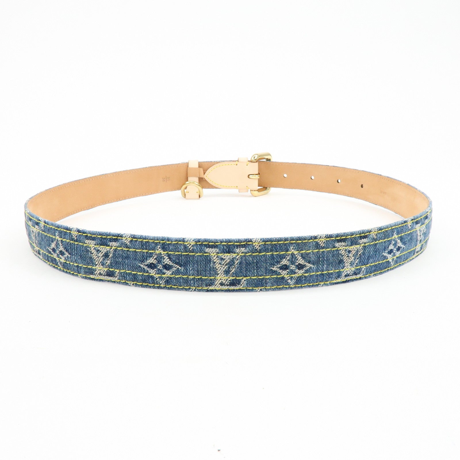 Louis Vuitton Monogram Denim Ceinture Belt 90/36 Blue M6921U