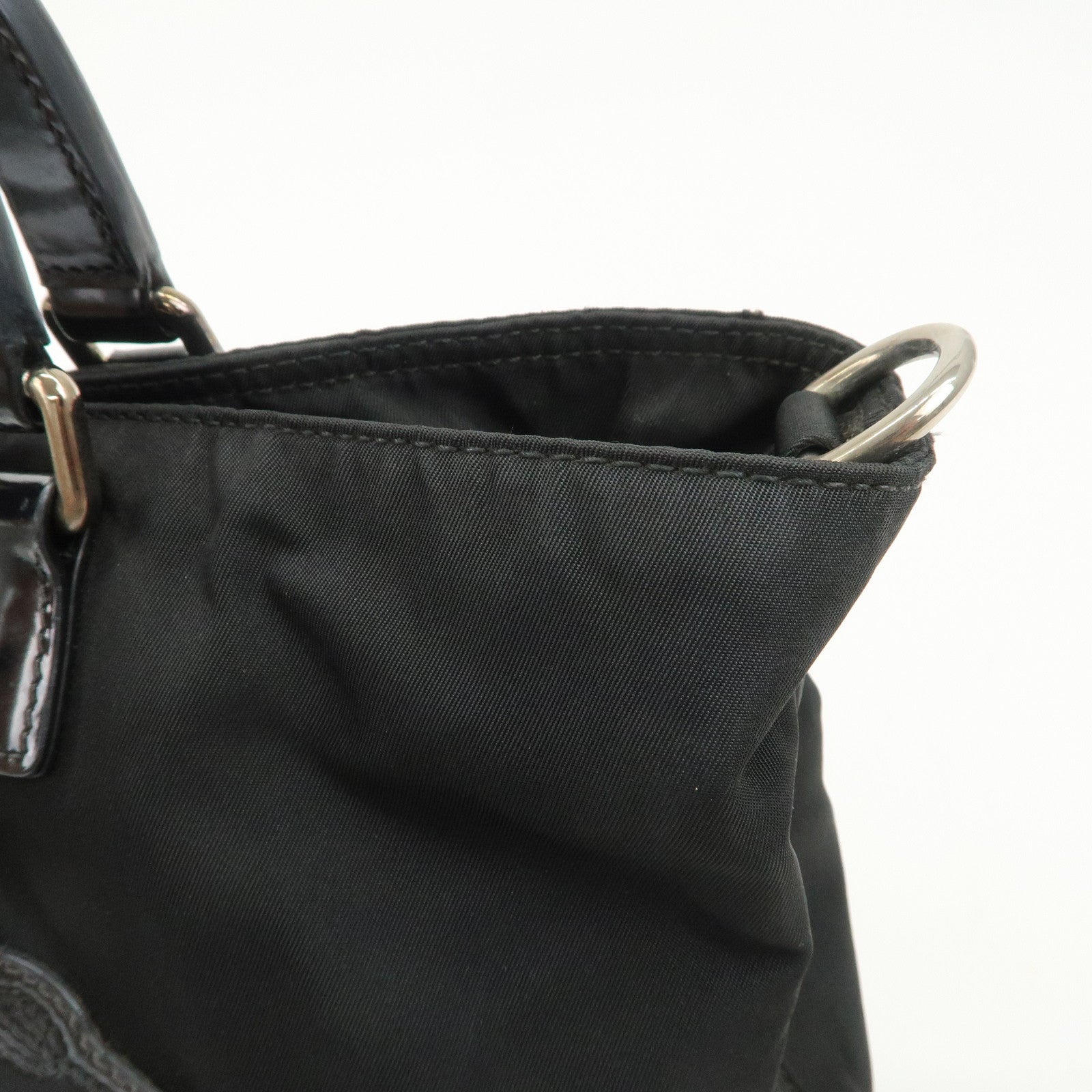 PRADA Nylon Leather 2Way Bag Hand Bag Shoulder Bag Black BR3228
