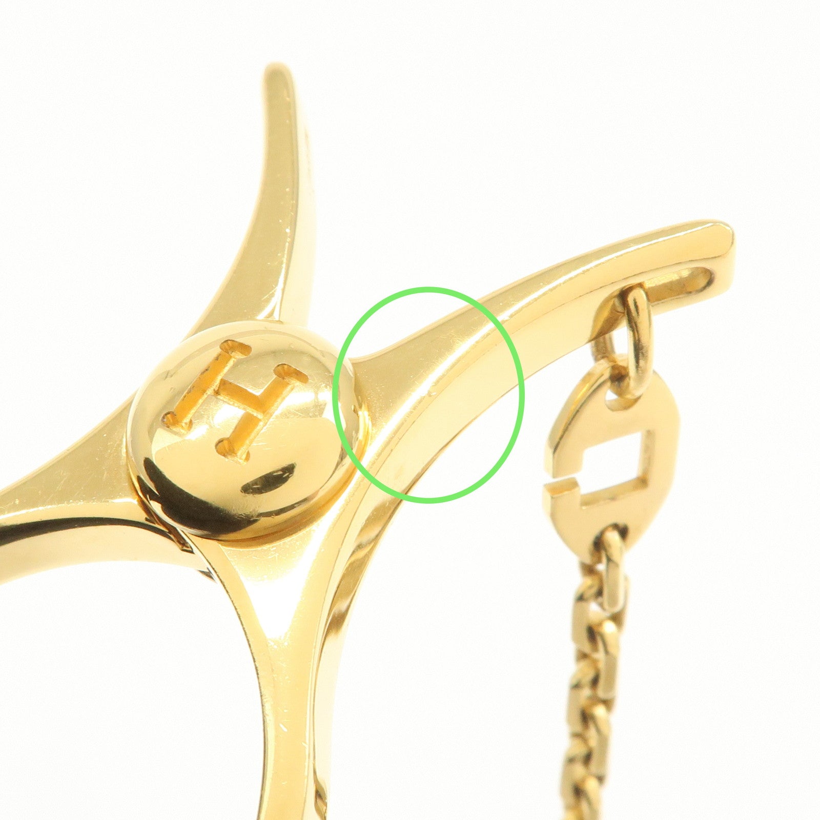 HERMES Metal H Logo Filou Glove Clip Glove Holder Gold