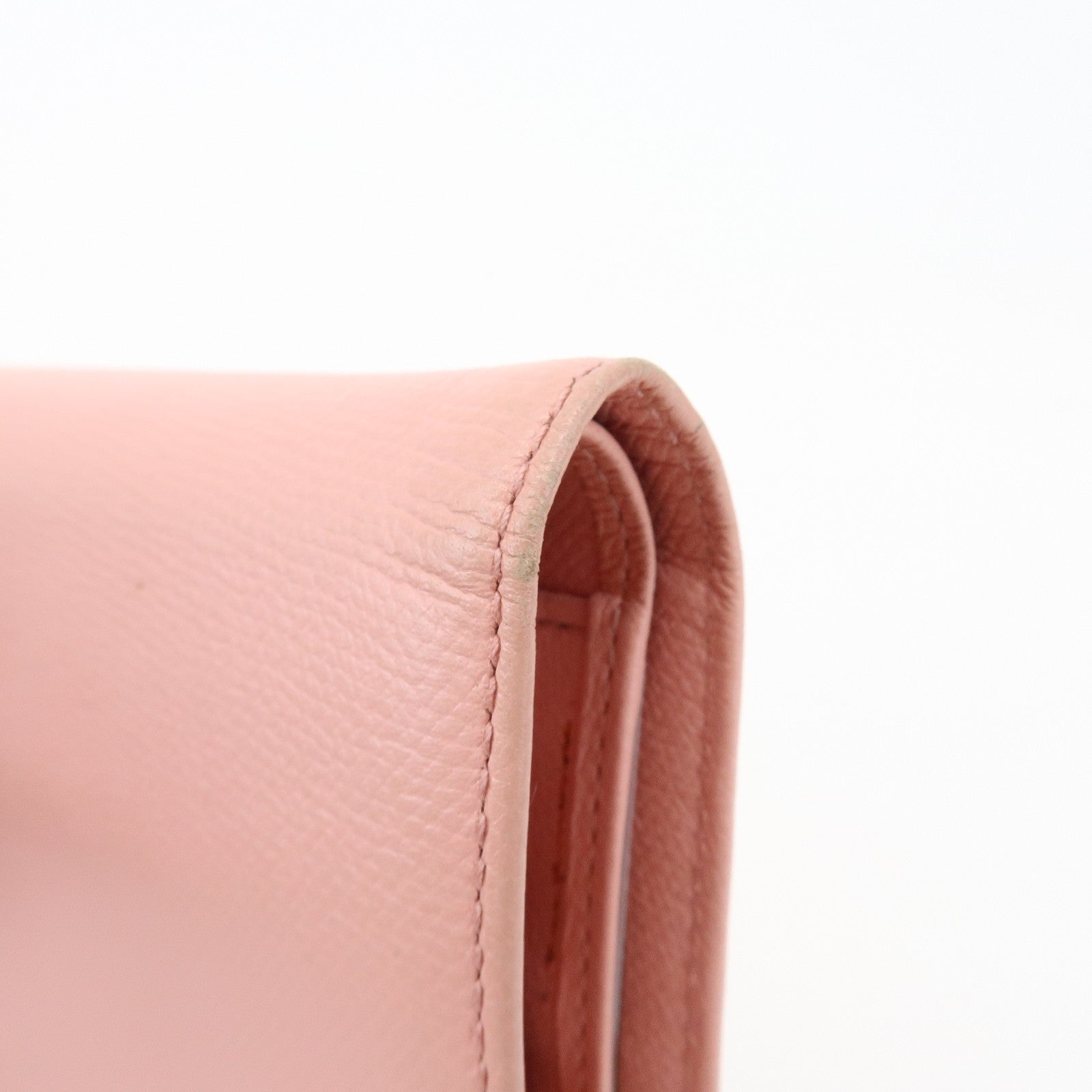 CHANEL COCO Mark Leather Bi-fold Long Wallet Pink