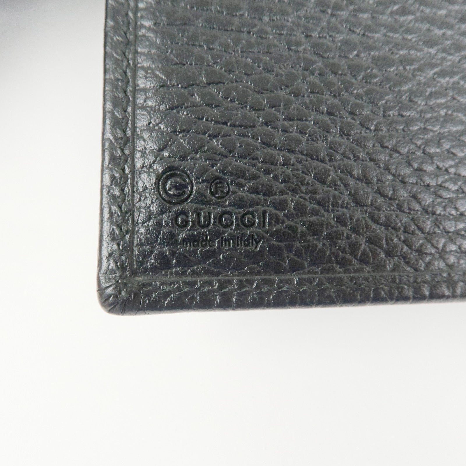 GUCCI Interlocking G Leather Bi-fold Compact Wallet Black 615525