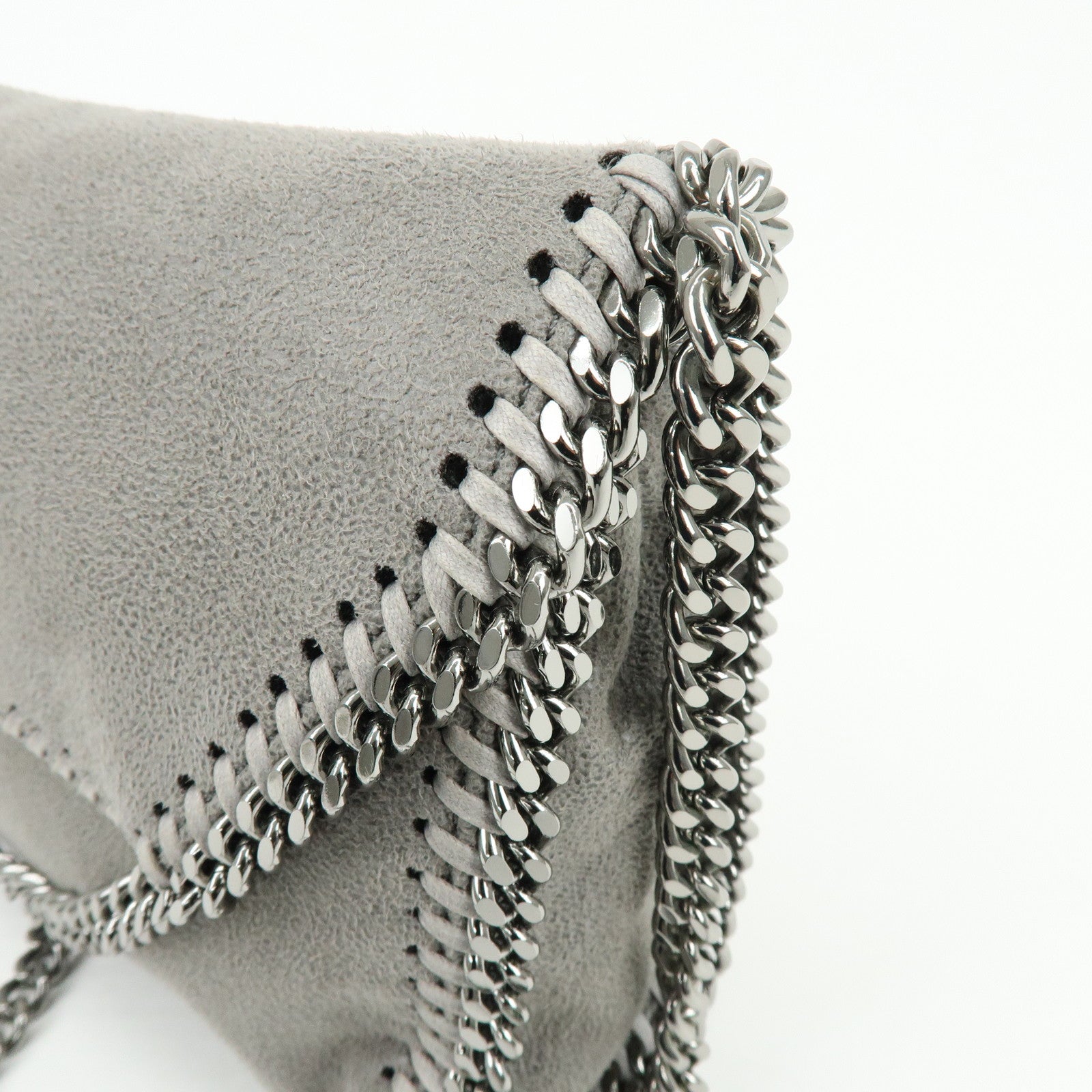 STELLA MCCARTNEY Falabella Faux Leather Shoulder Bag Gray 364519