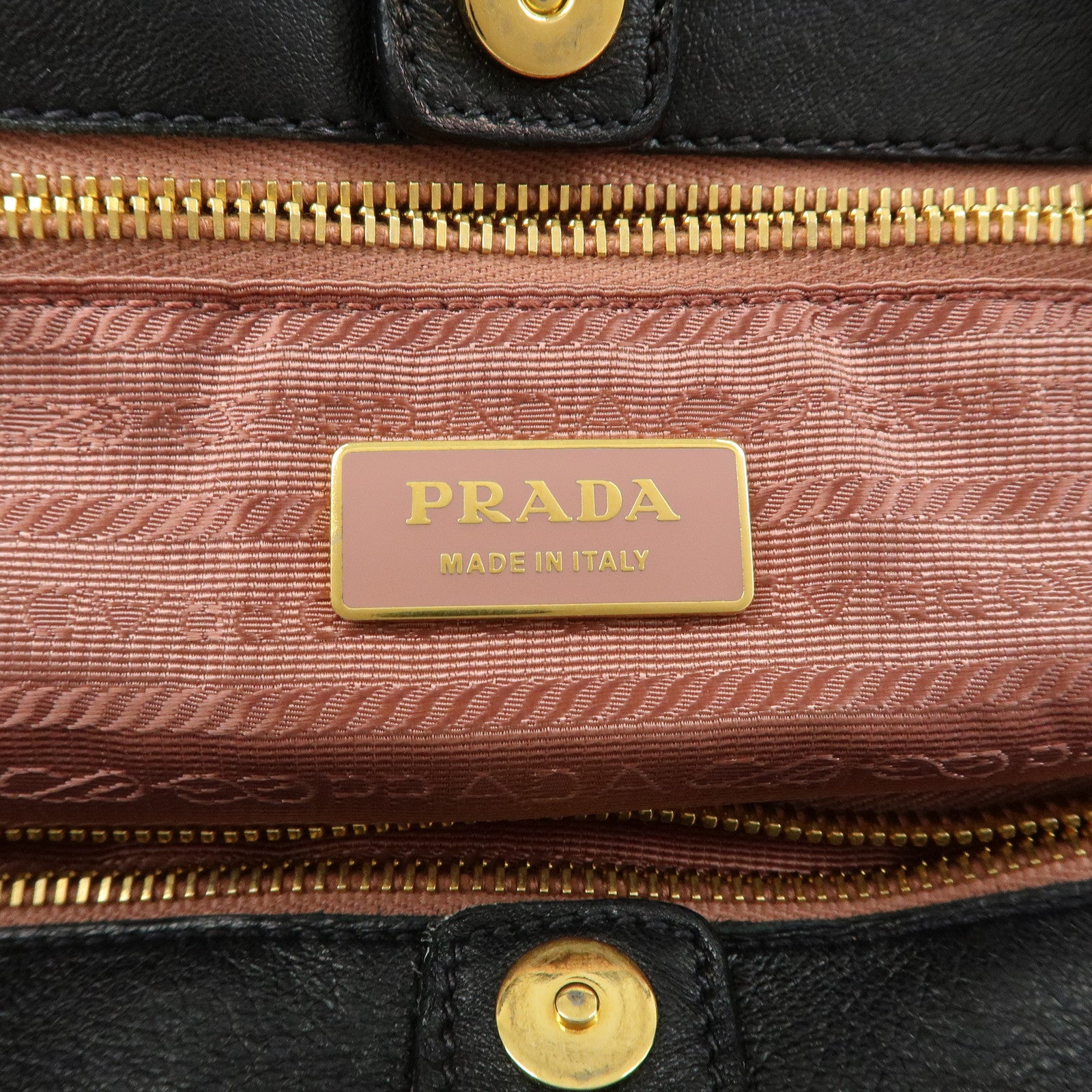 PRADA Nylon Leather Ribbon Hand Bag Tote Bag Black BN1601