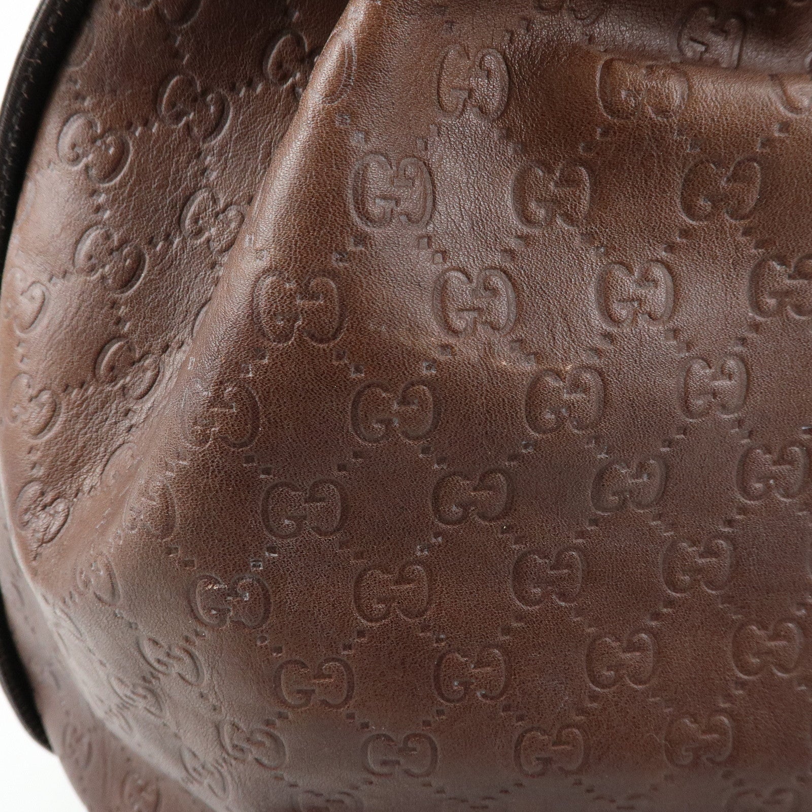 GUCCI Interlocking G Guccissima Leather Shoulder Bag Brown 223951