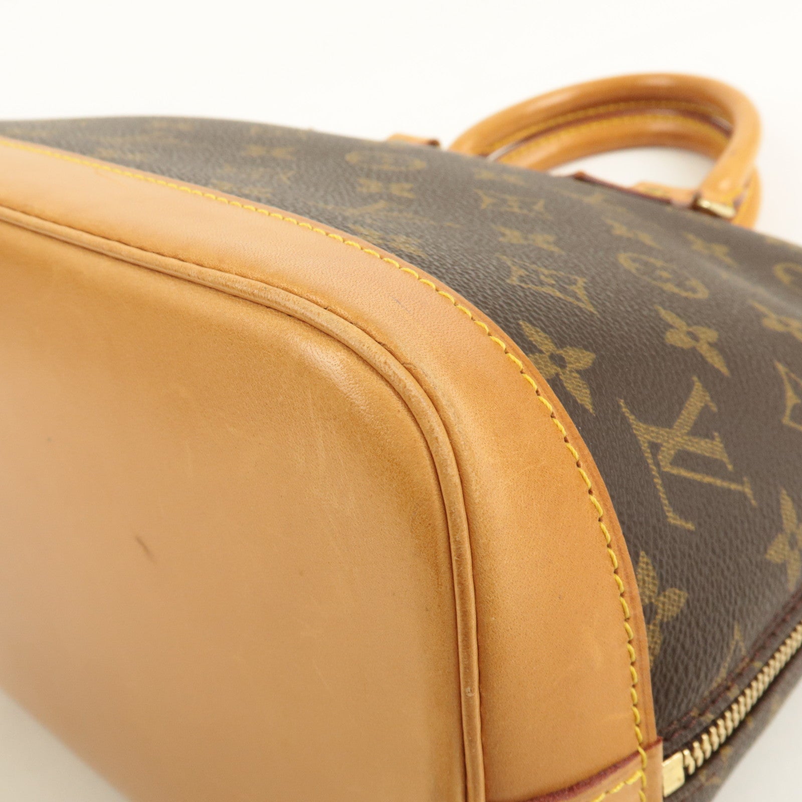 Louis Vuitton Monogram Alma Hand Bag Brown M51130 Used