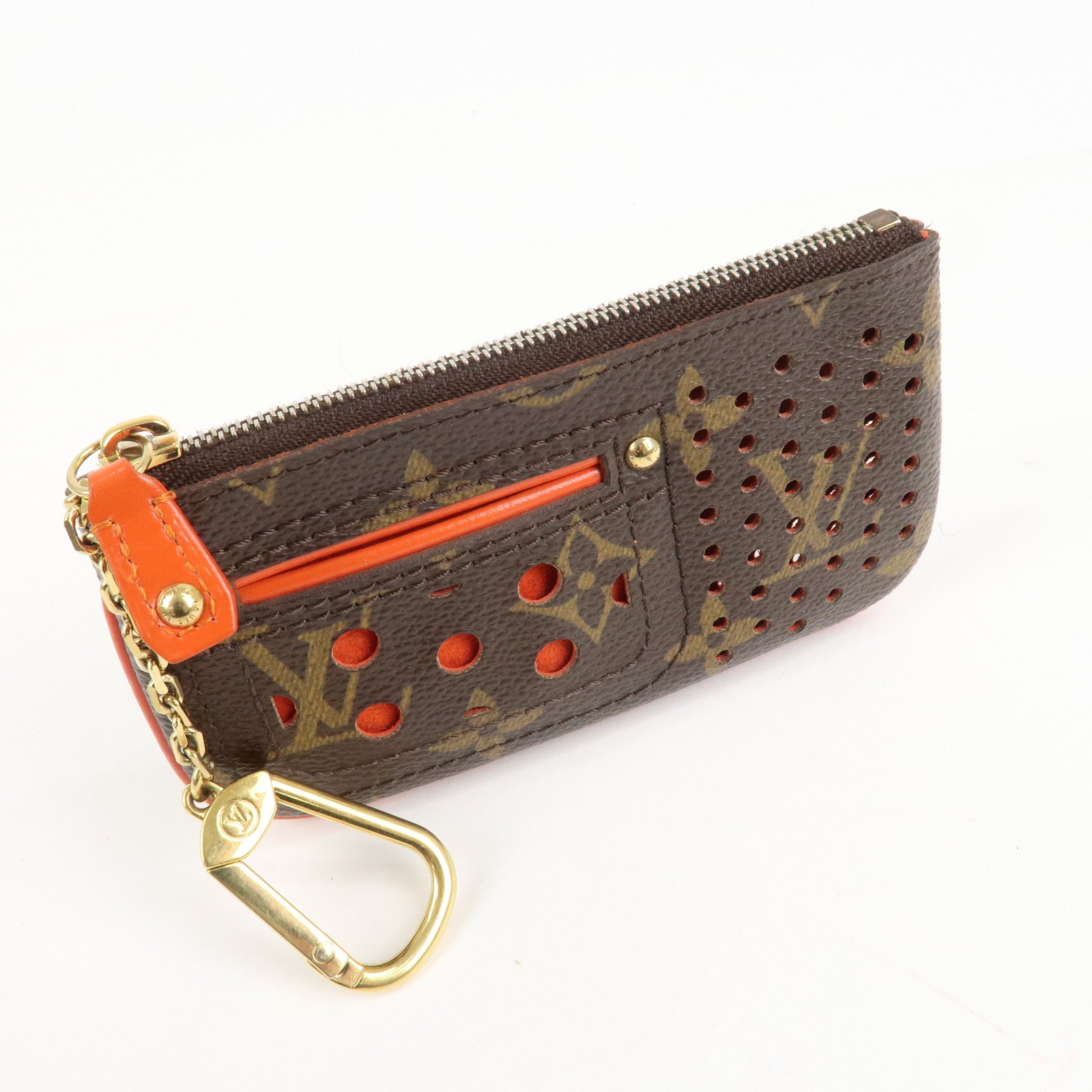 Louis Vuitton Monogram Canvas Perfo Pochette Cles Orange M95222 Used